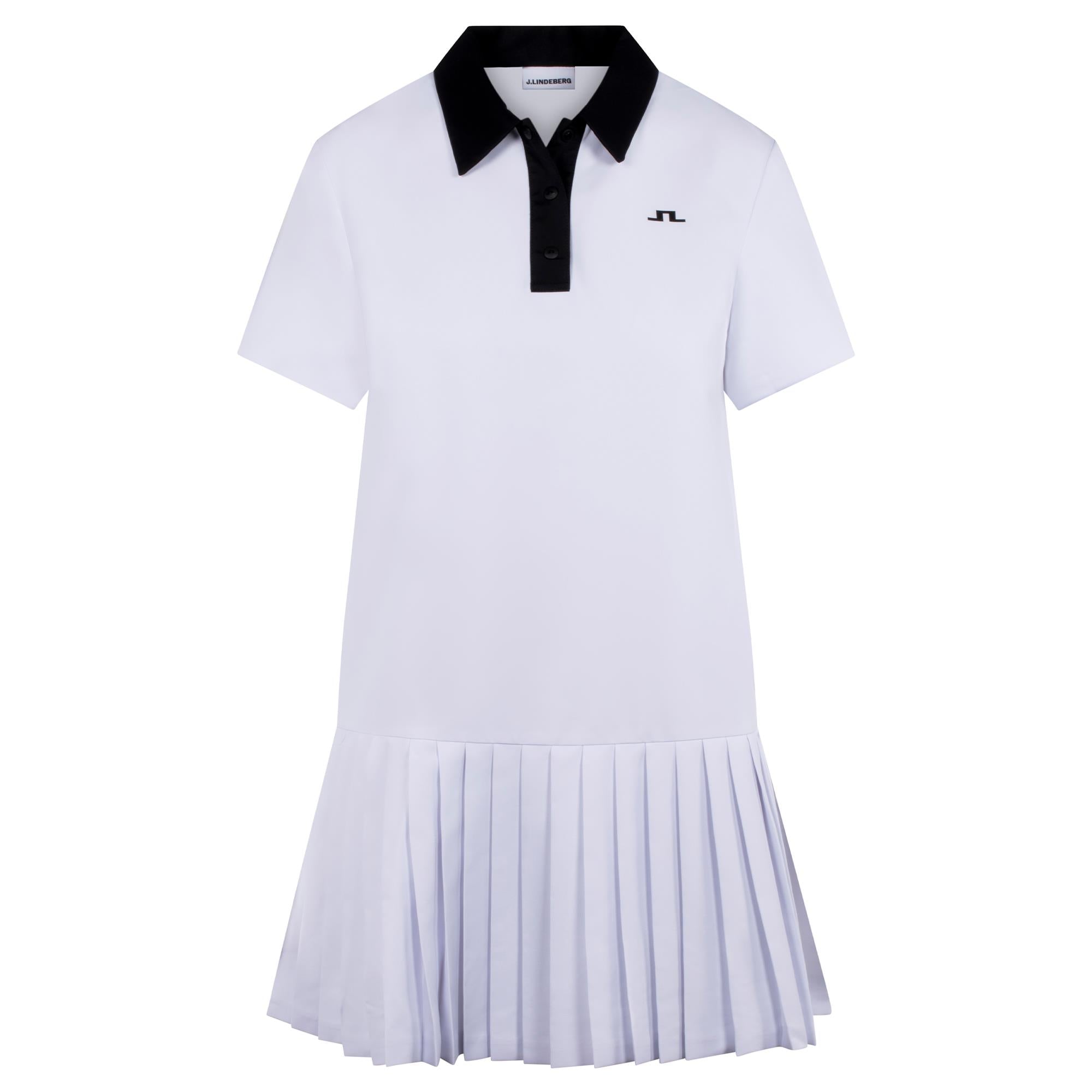 J Lindeberg 30Y Grace Pleated Ladies Golf Dress White