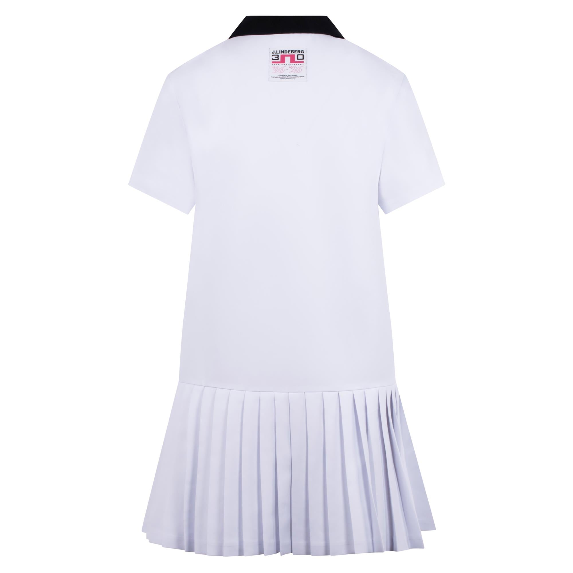 J Lindeberg 30Y Grace Pleated Ladies Golf Dress White