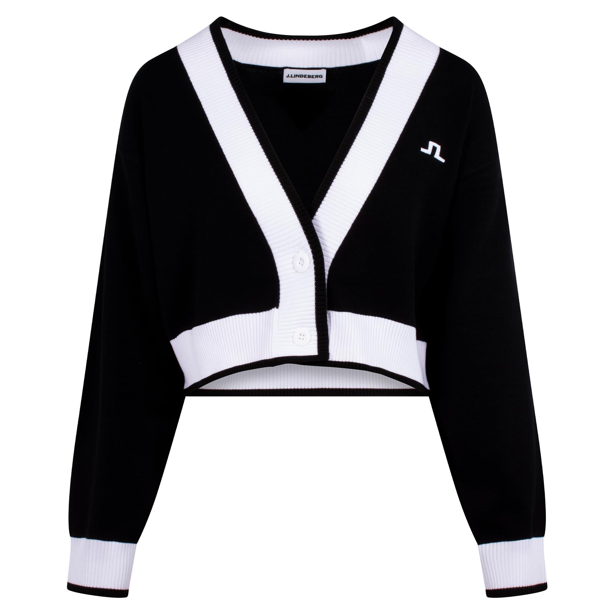 J Lindeberg 30Y Nicole Cropped Cardigan Black