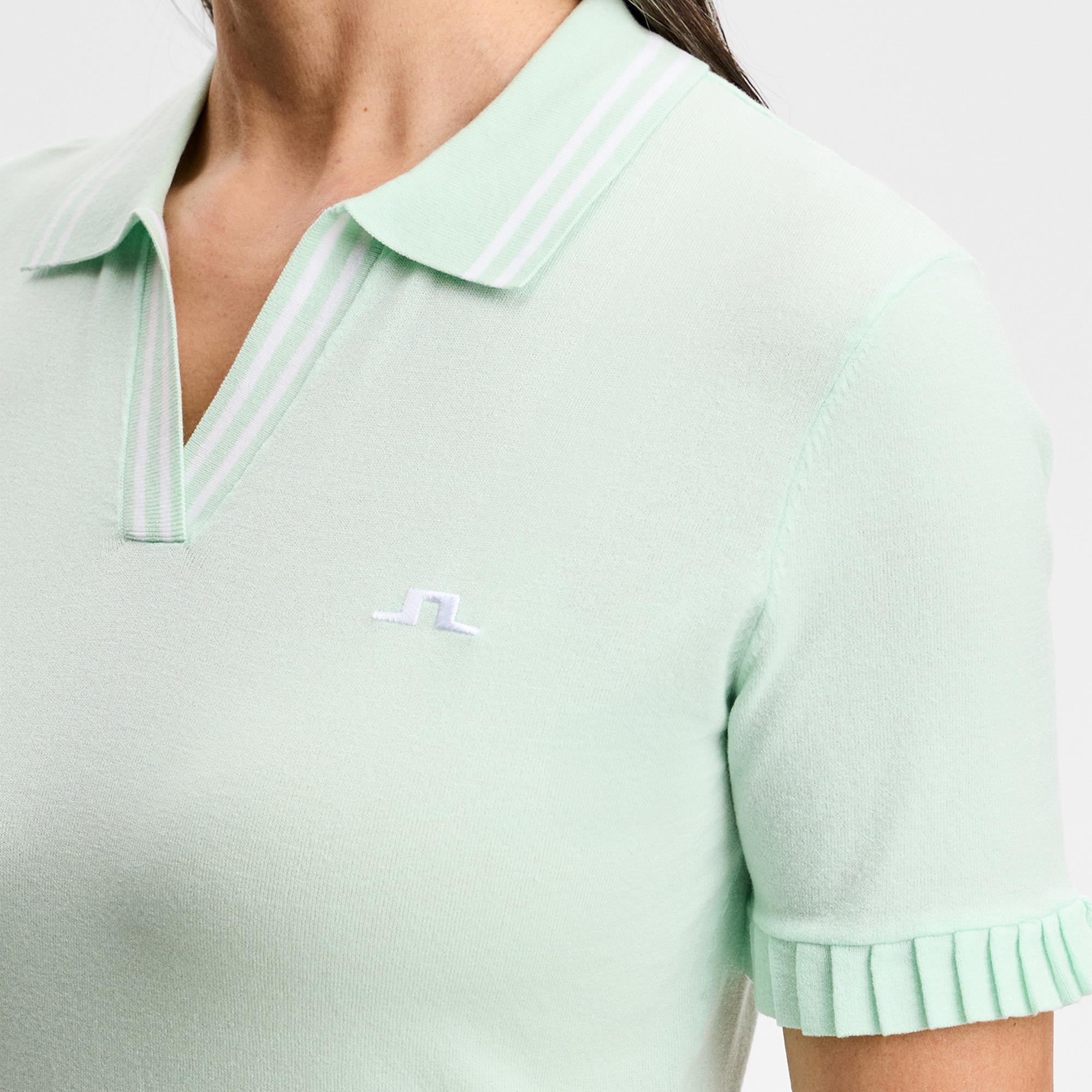 J Lindeberg Mira Knitted Ladies Golf Polo Shirt Bay