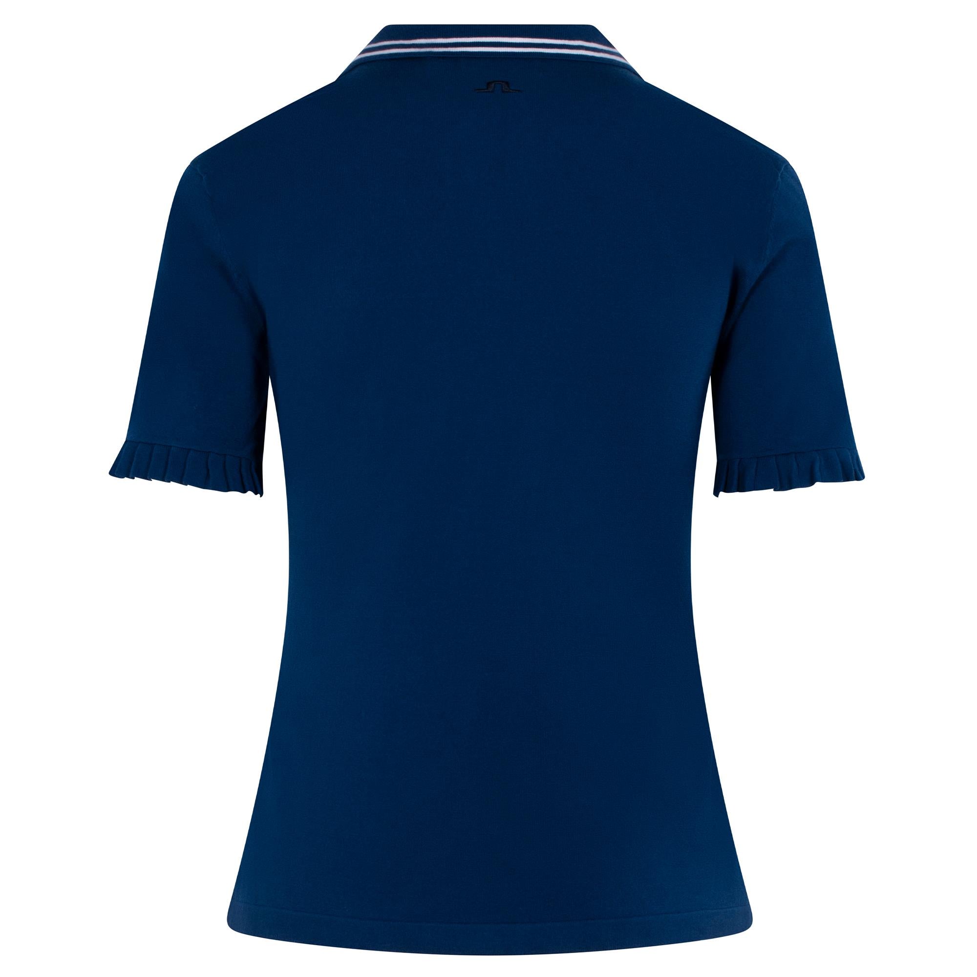 J Lindeberg Mira Knitted Ladies Golf Polo Shirt Estate Blue
