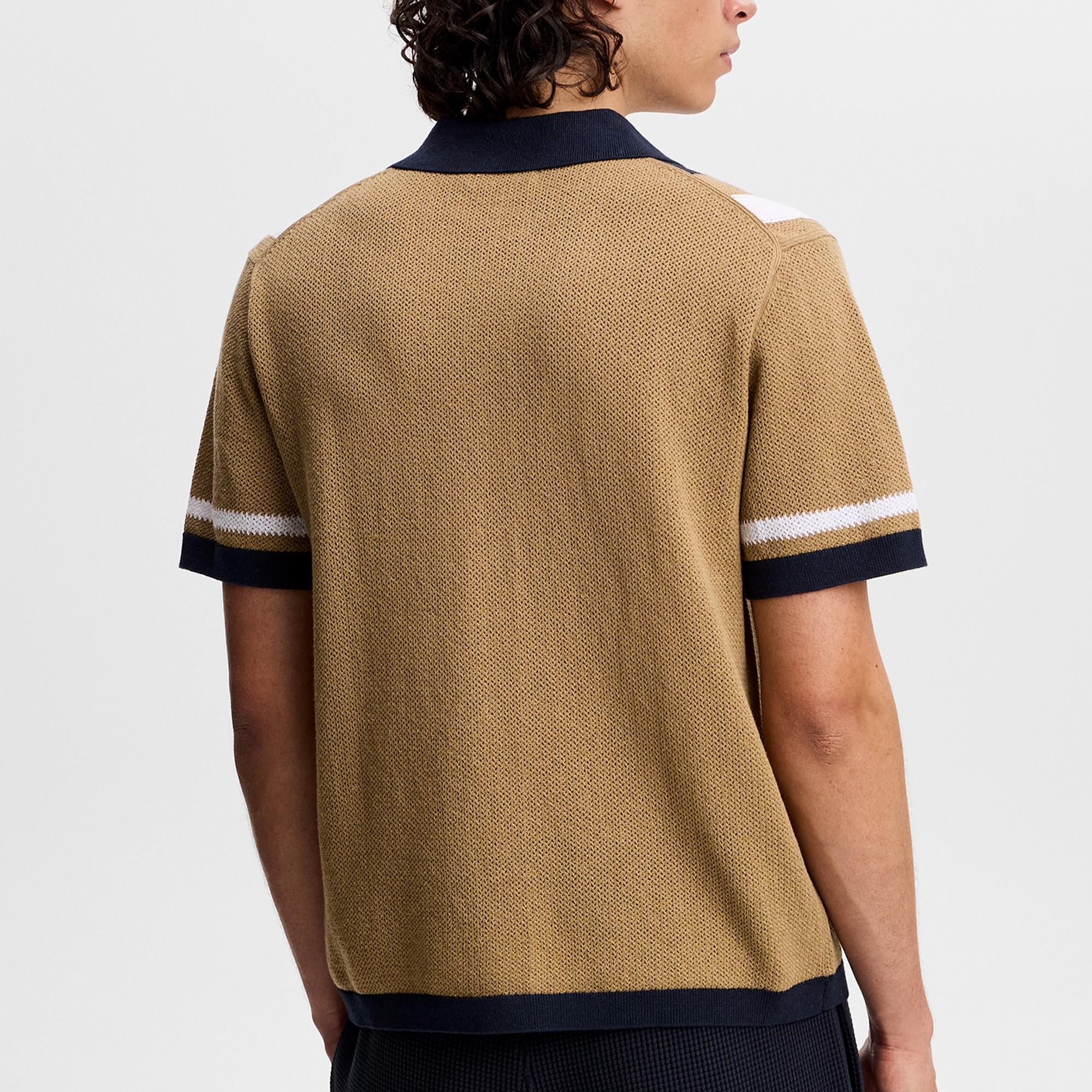 J Lindeberg Remus Resort Collar Knit Polo Kelp