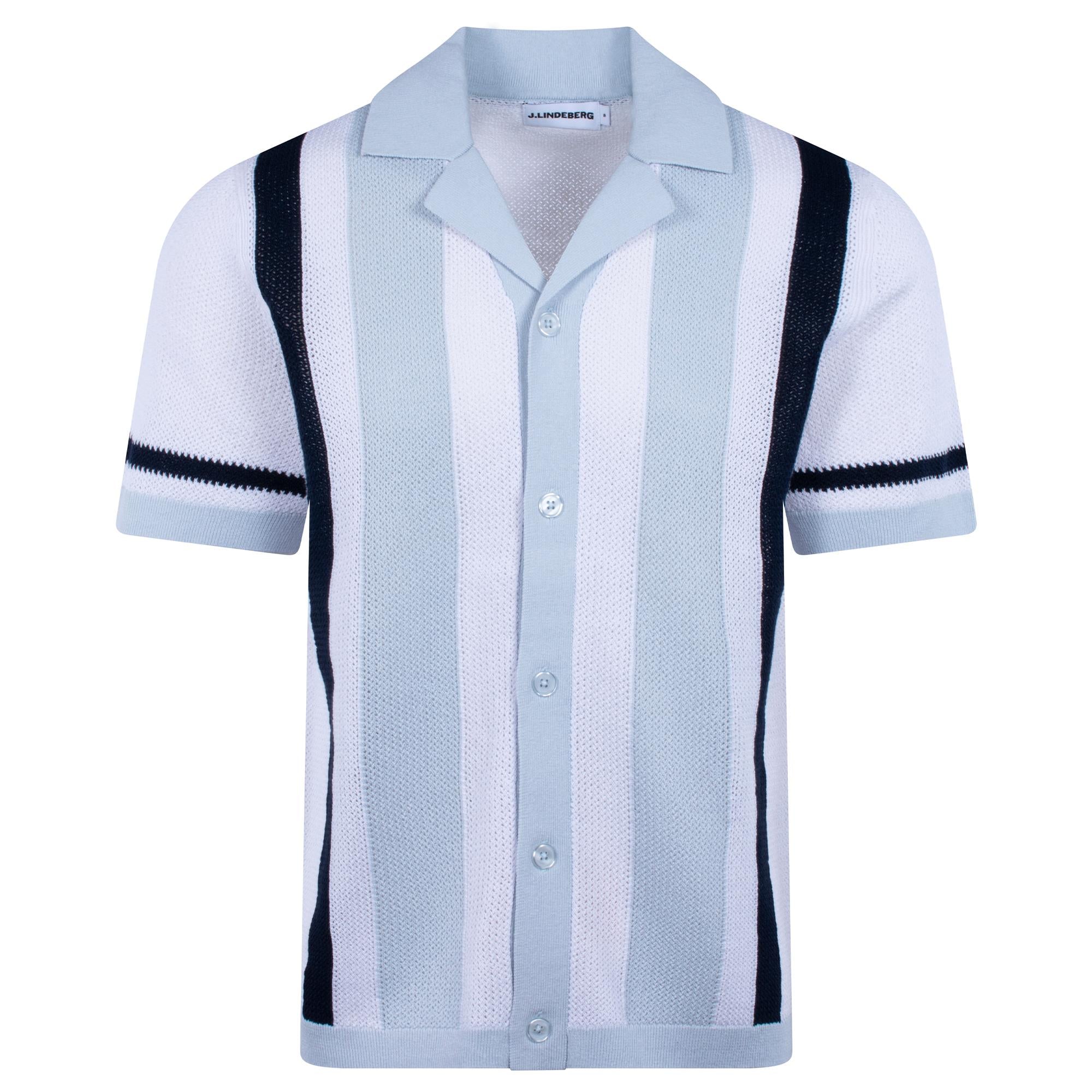 J Lindeberg Remus Resort Collar Knit Polo Skywriting