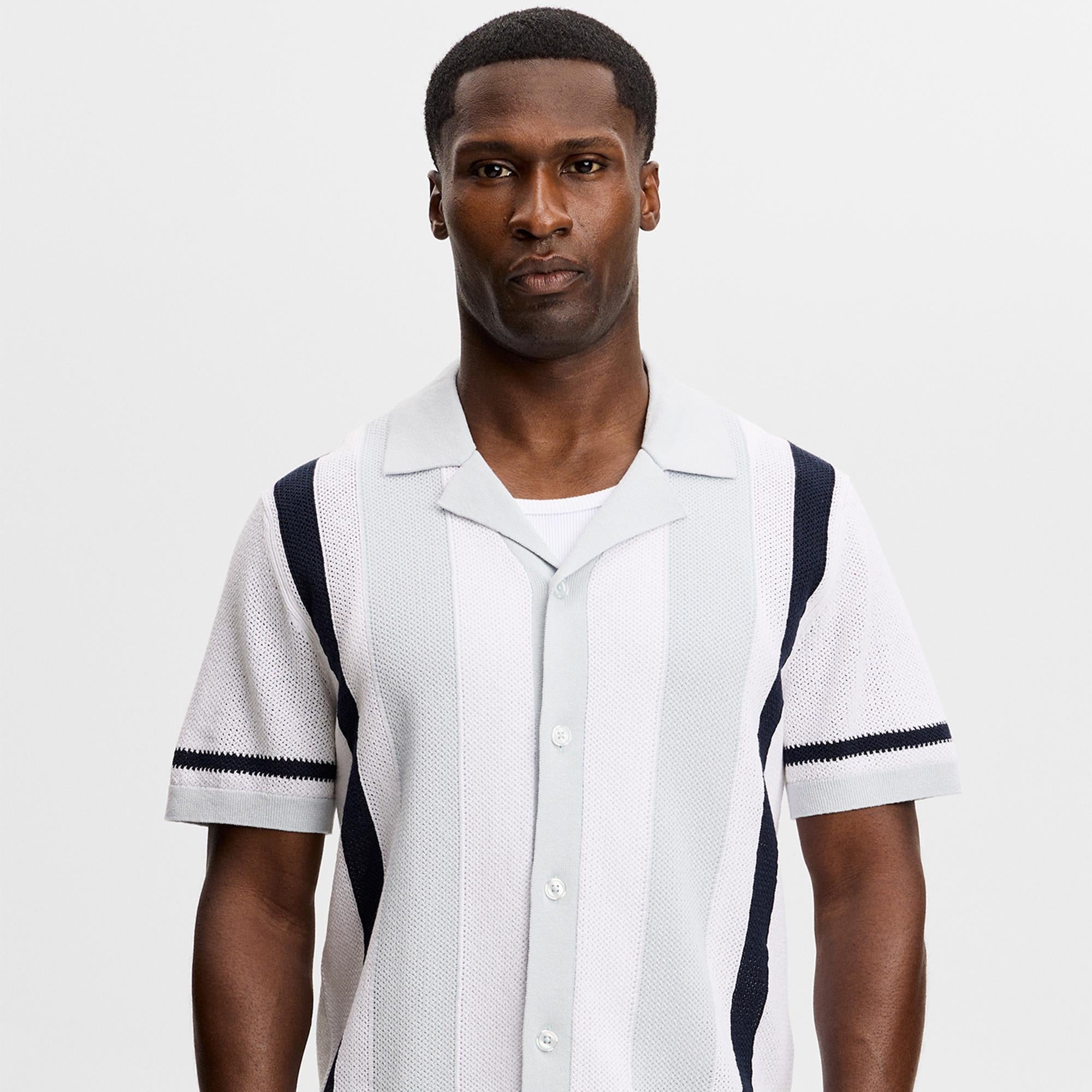 J Lindeberg Remus Resort Collar Knit Polo Skywriting