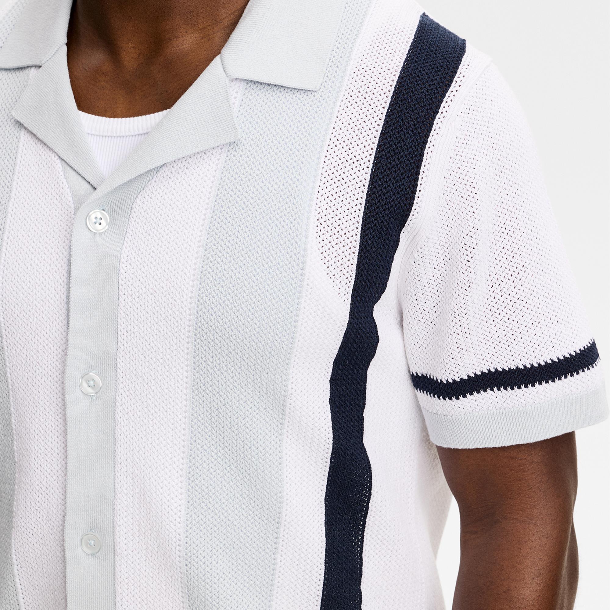 J Lindeberg Remus Resort Collar Knit Polo Skywriting
