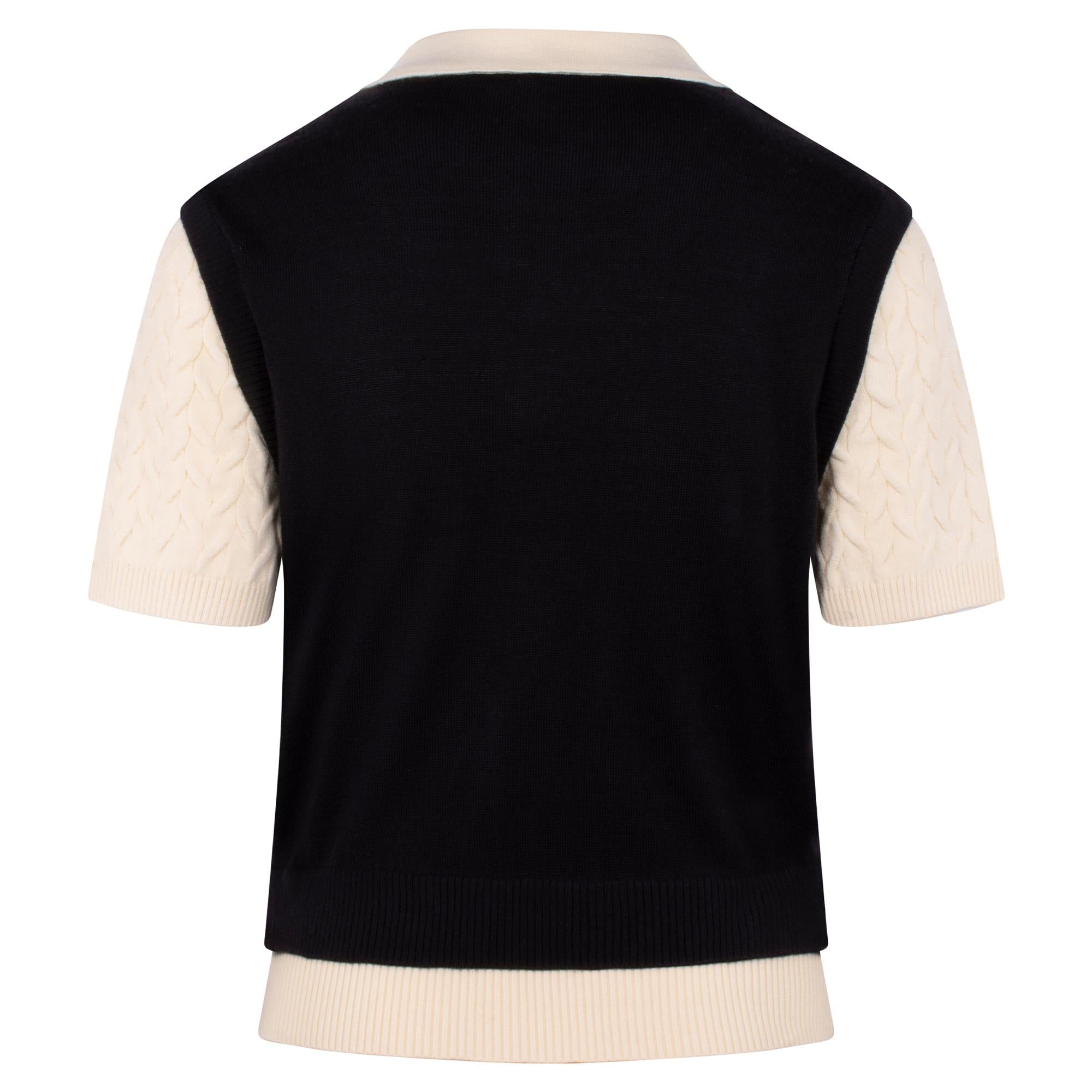 Malbon Golf Veronica Ladies Polo Shirt Black/Cream