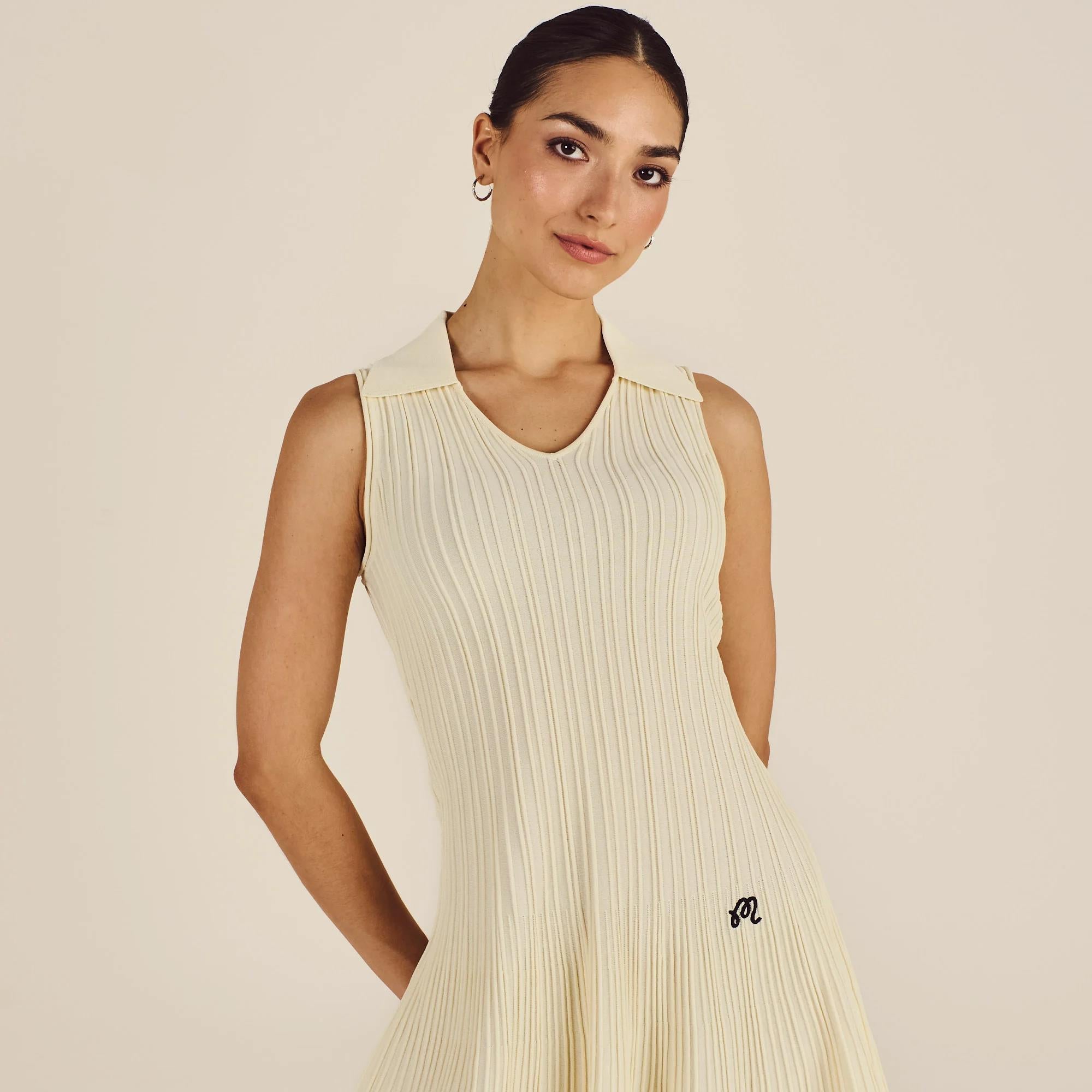 Malbon Golf Selena Ladies Golf Dress Cream