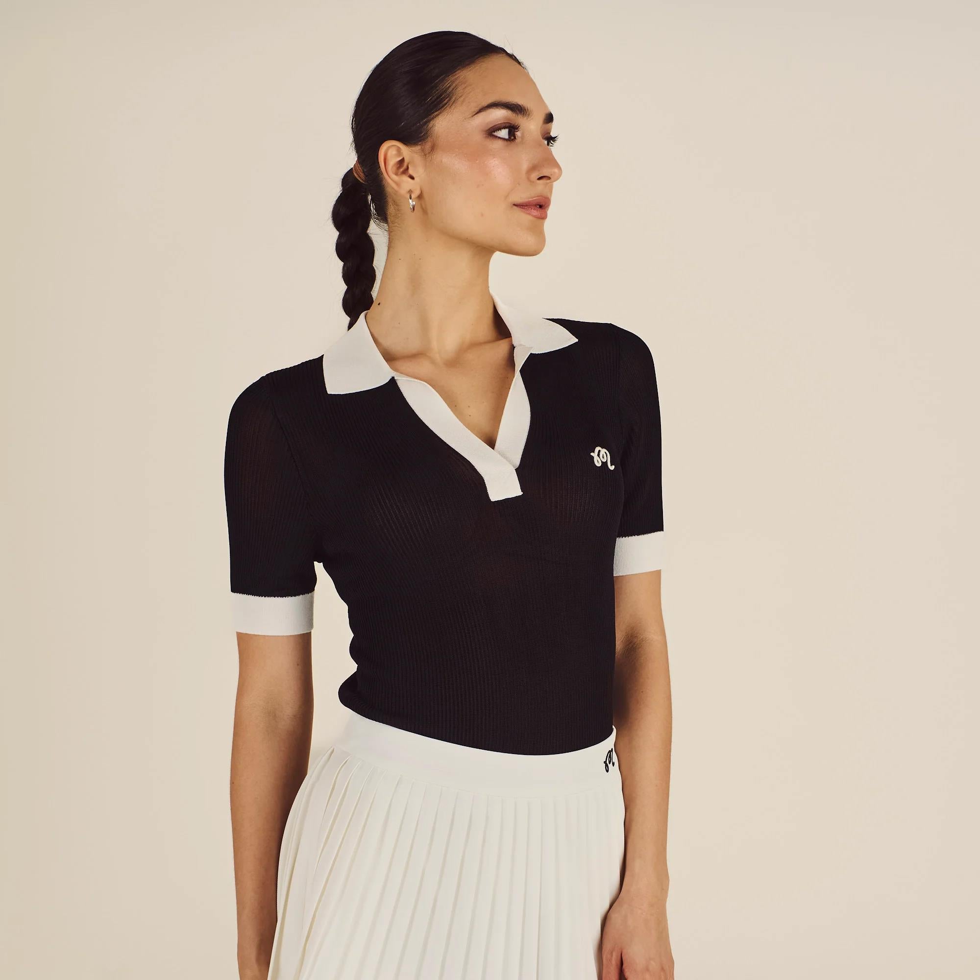 Malbon Golf Melany Knit Ladies Golf Polo Black