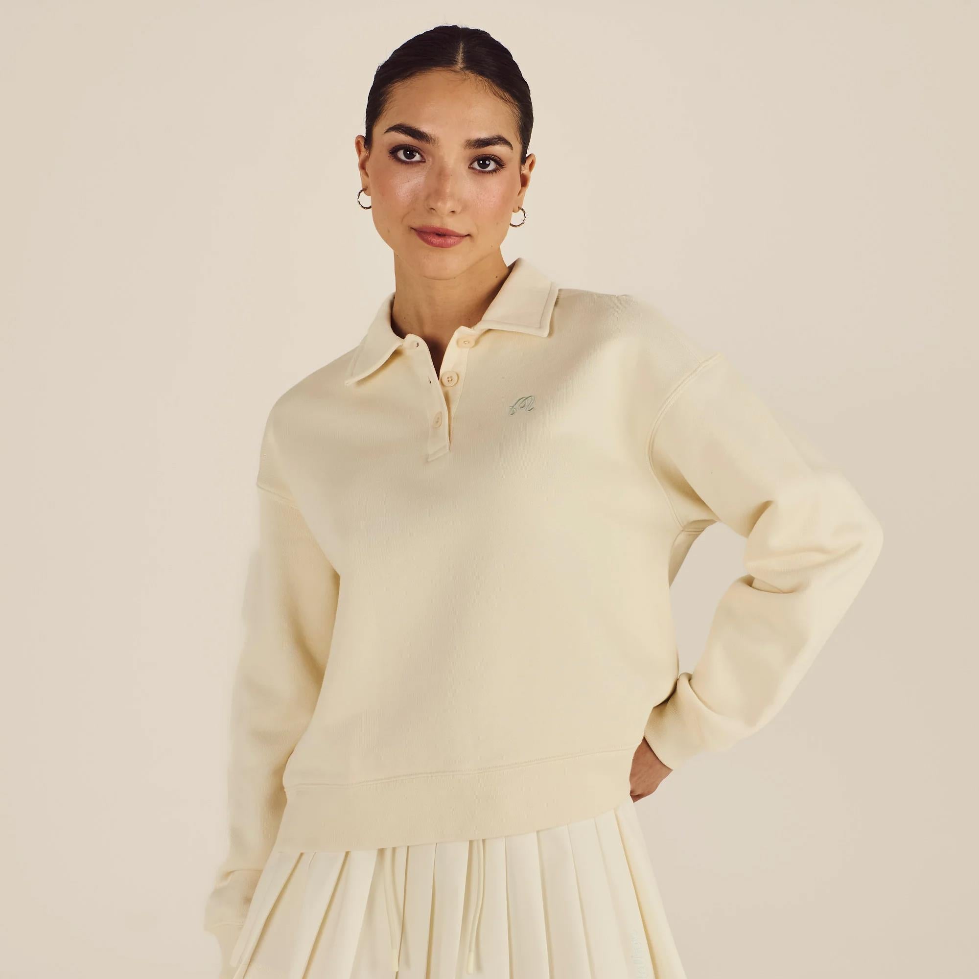 Malbon Golf Womens Teresa Sweatshirt Cream