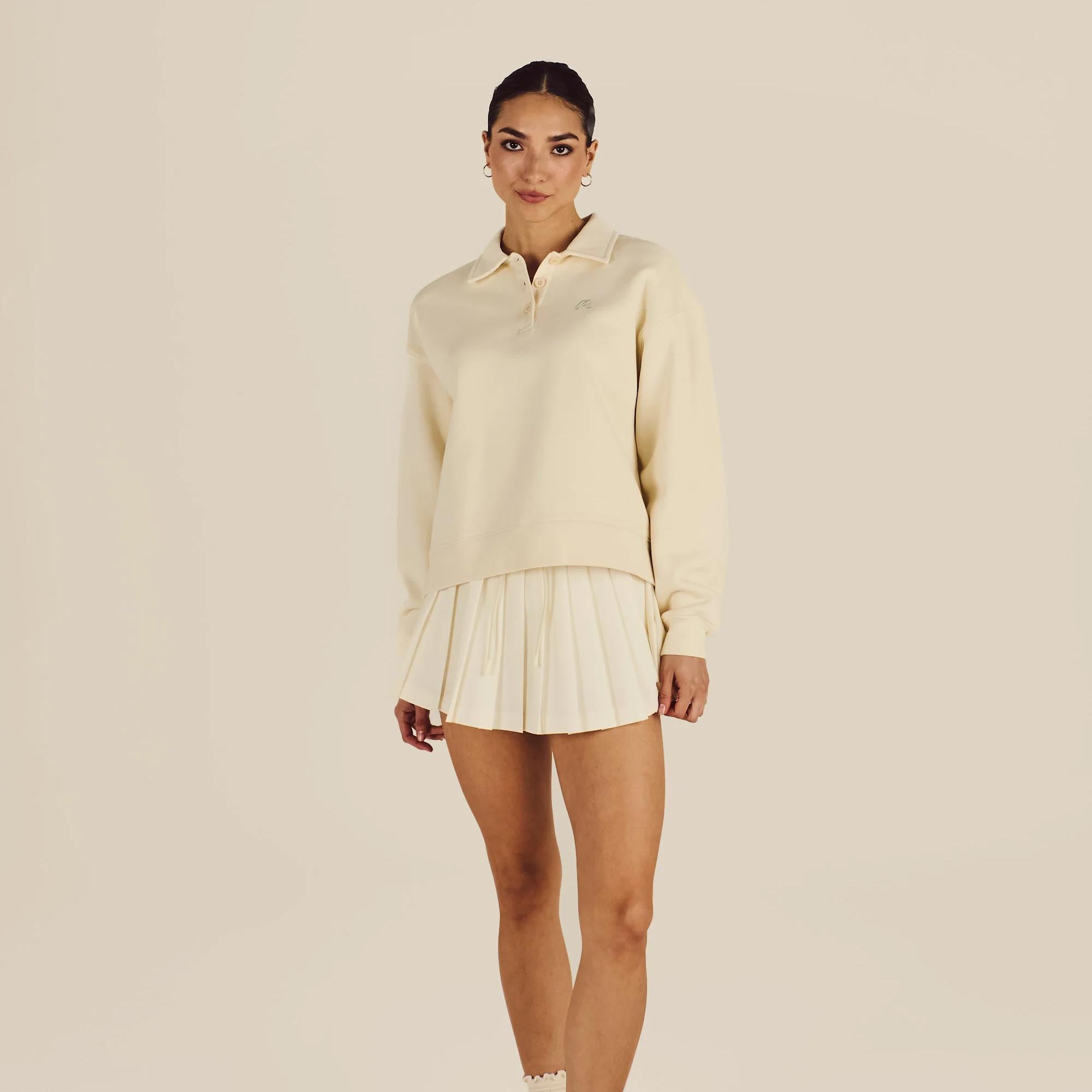 Malbon Golf Womens Teresa Sweatshirt Cream
