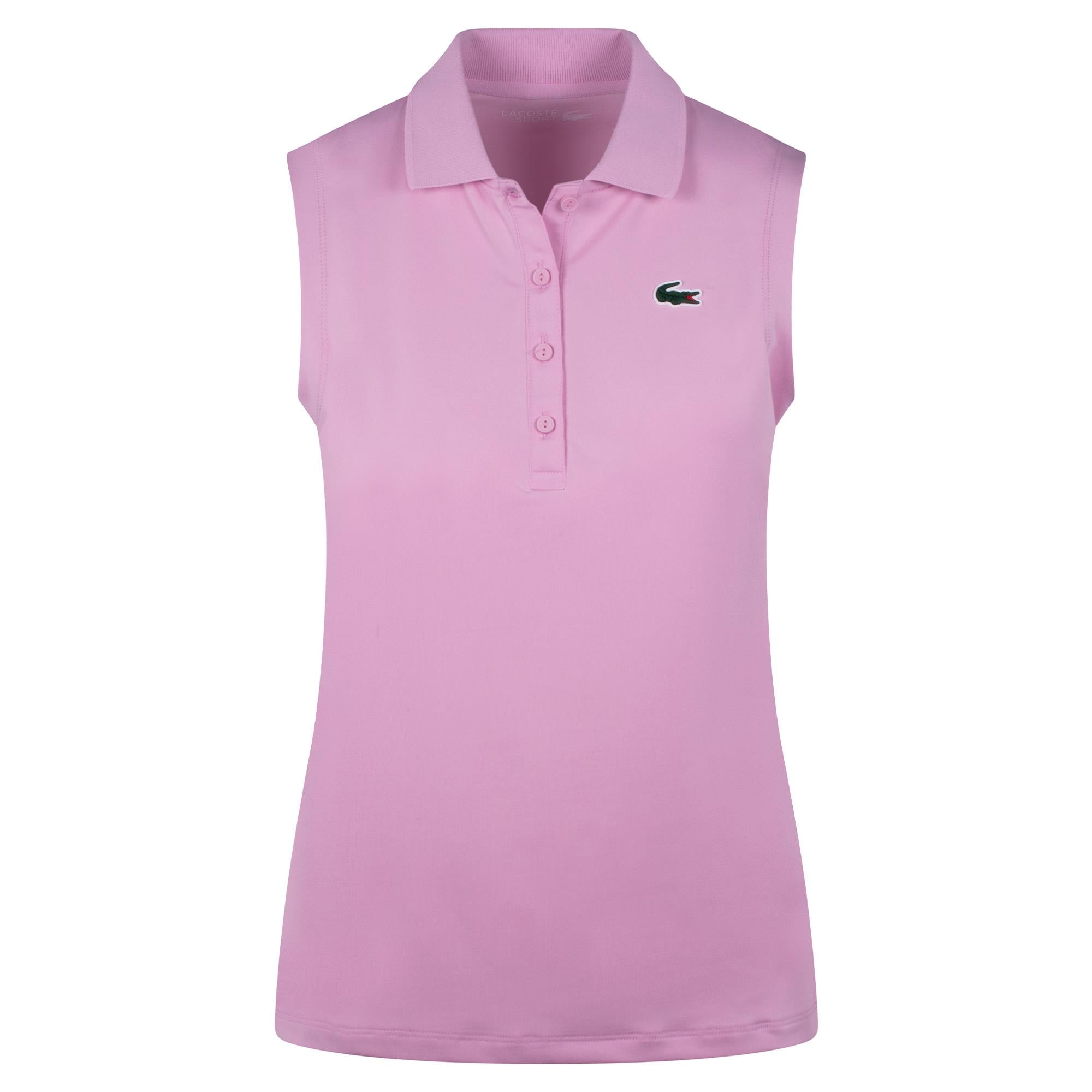 Ladies Lacoste Performance Classic Sleeveless Golf Polo Shirt Albizia