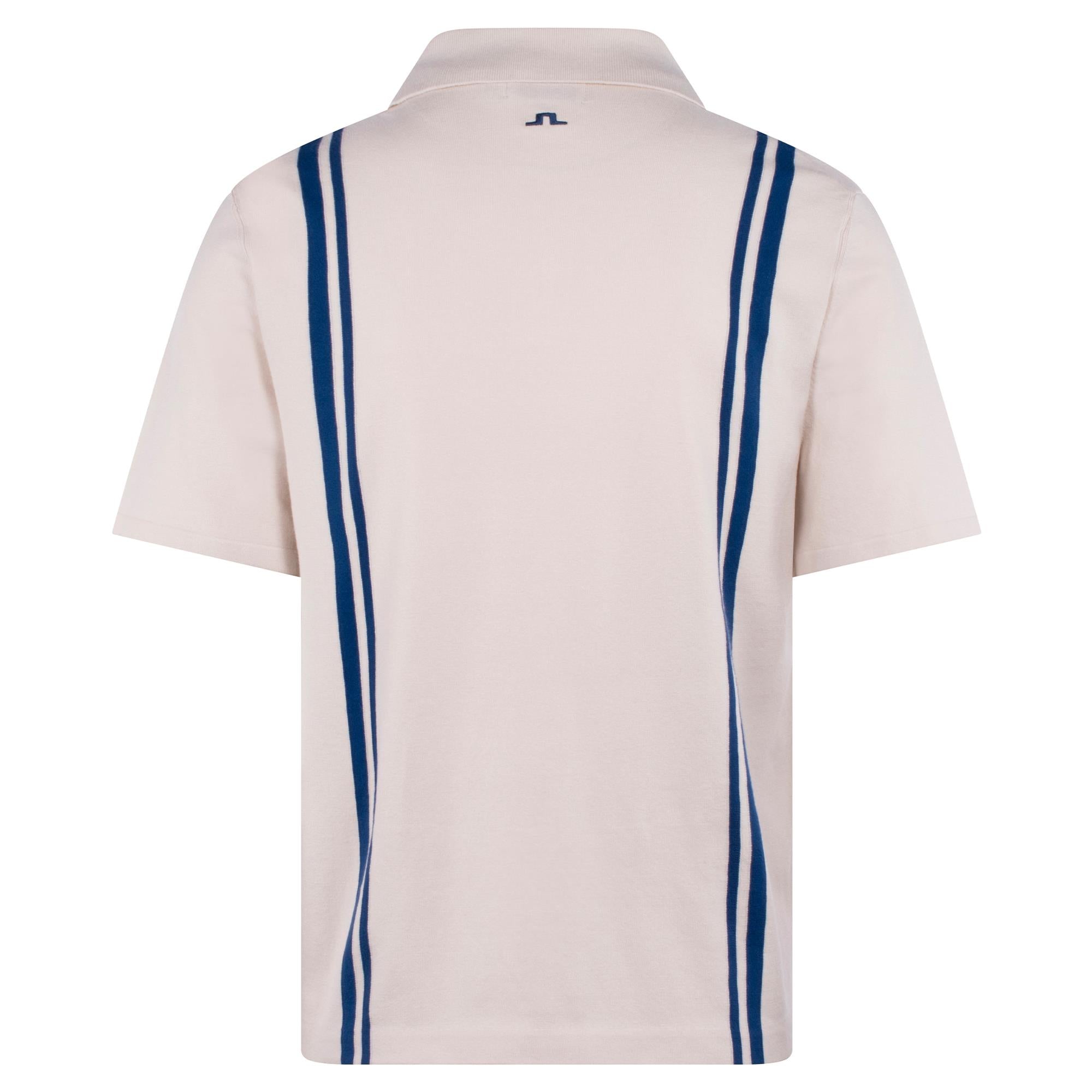 J Lindeberg Rylan Stripe Knit Mens Golf Polo Shirt Moonbeam