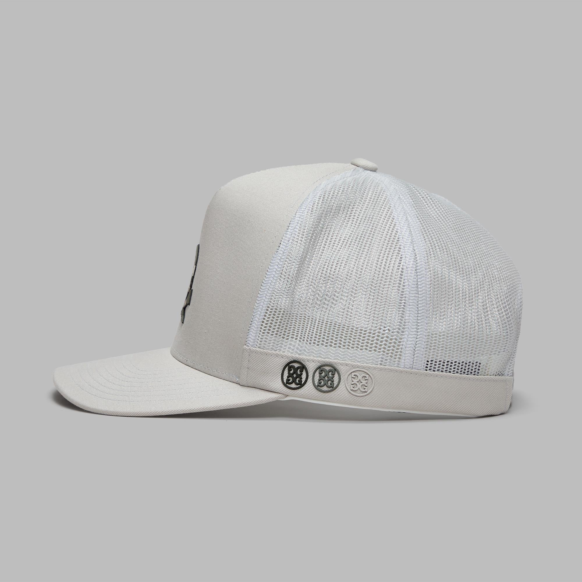 G/FORE Camo Skull & T's Tall Trucker Mens Cap Pumice