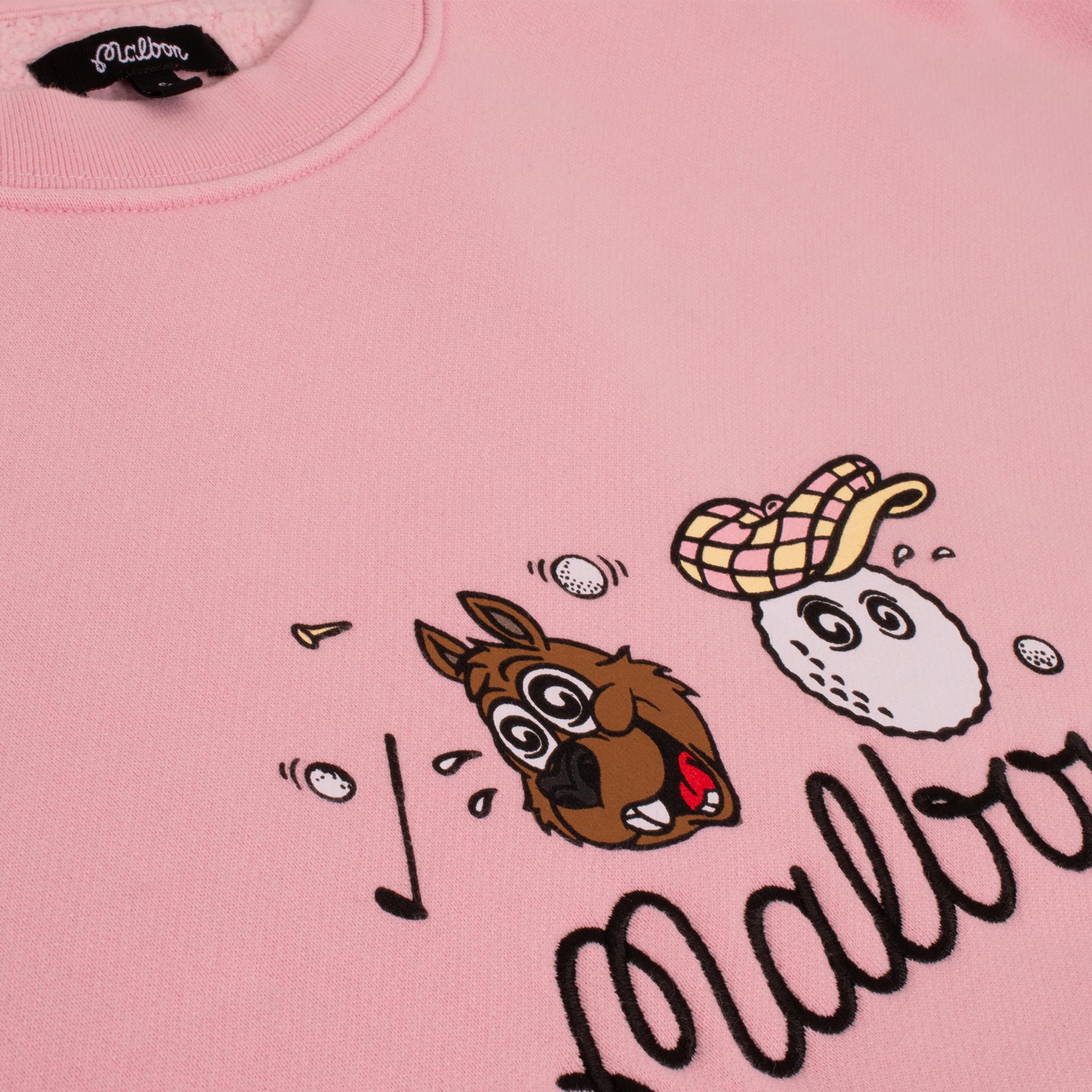 Malbon Two Man Scramble Mens Crew Neck Jumper Pink