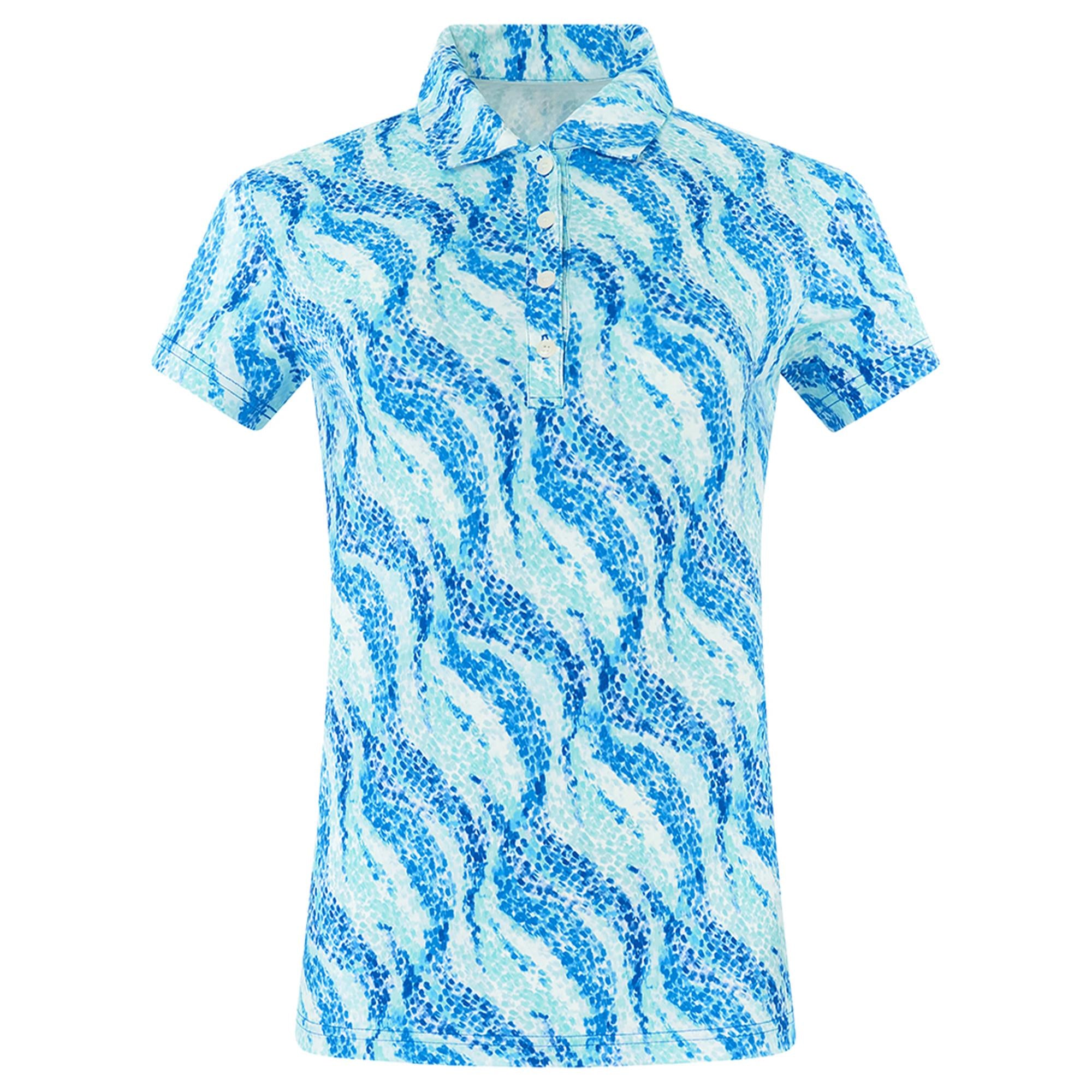 Pure Golf Liberty Short Sleeve Ladies Golf Polo Shirt Marine Mosaic