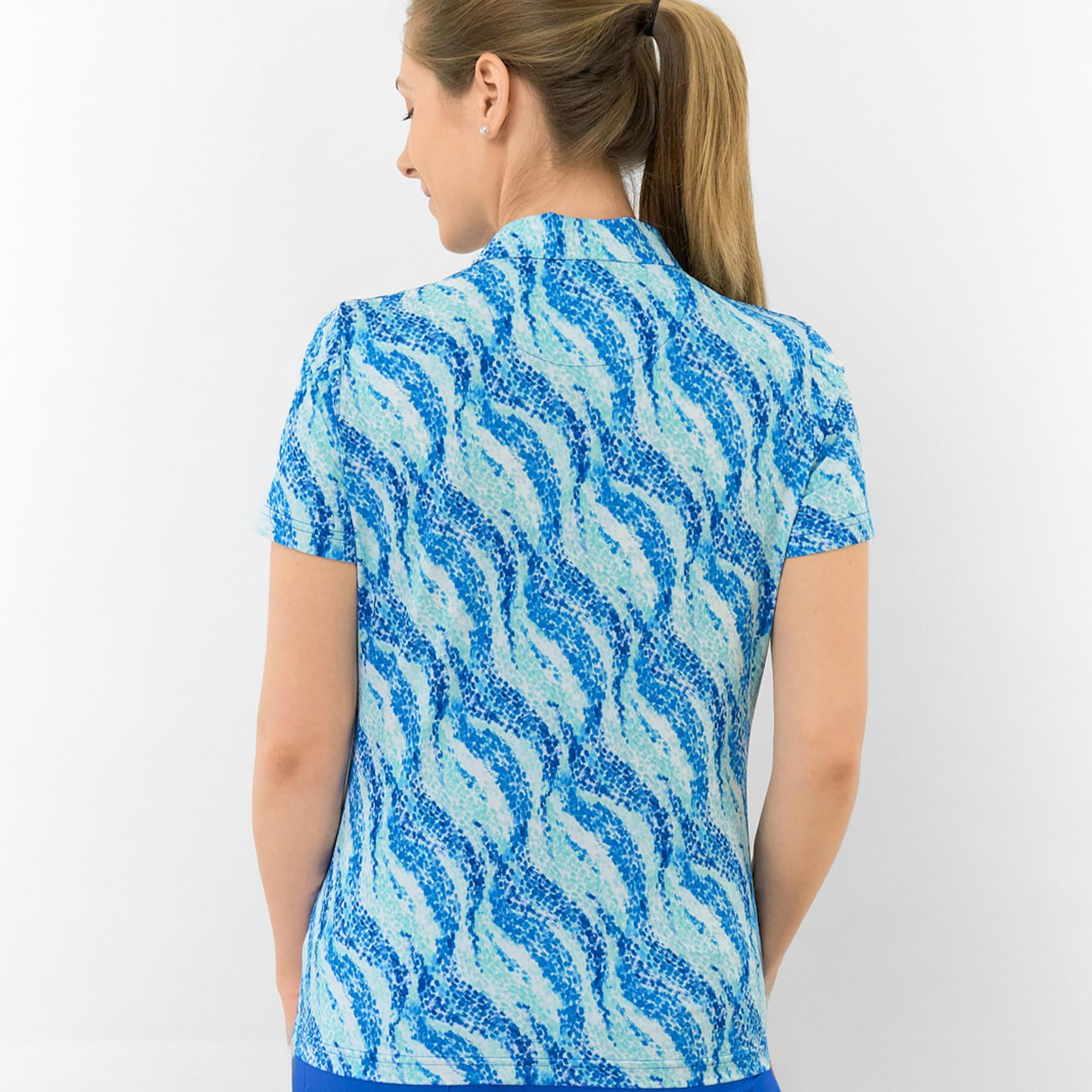 Pure Golf Liberty Short Sleeve Ladies Golf Polo Shirt Marine Mosaic