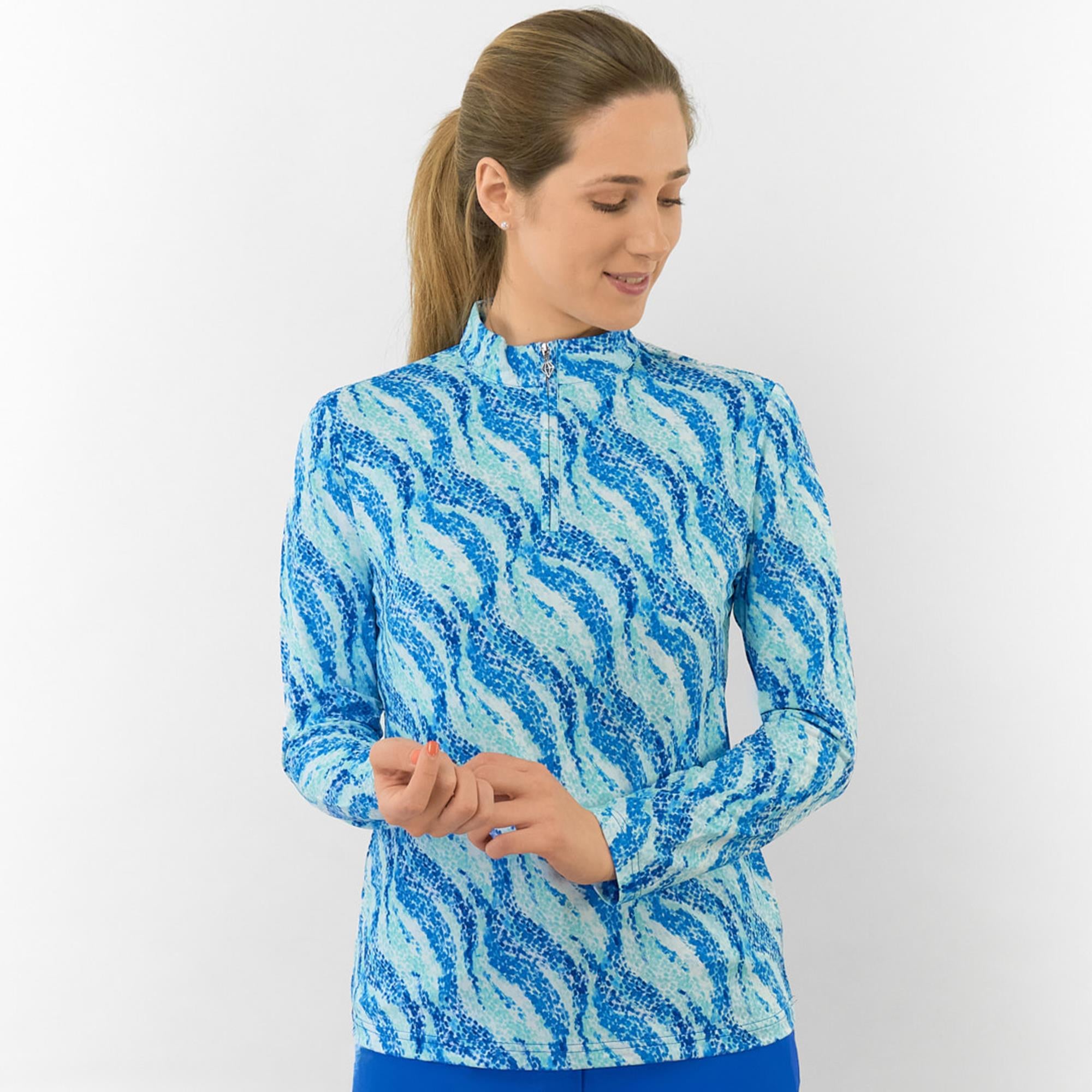 Pure Golf Serenity Ladies Golf Mid Layer Marine Mosaic