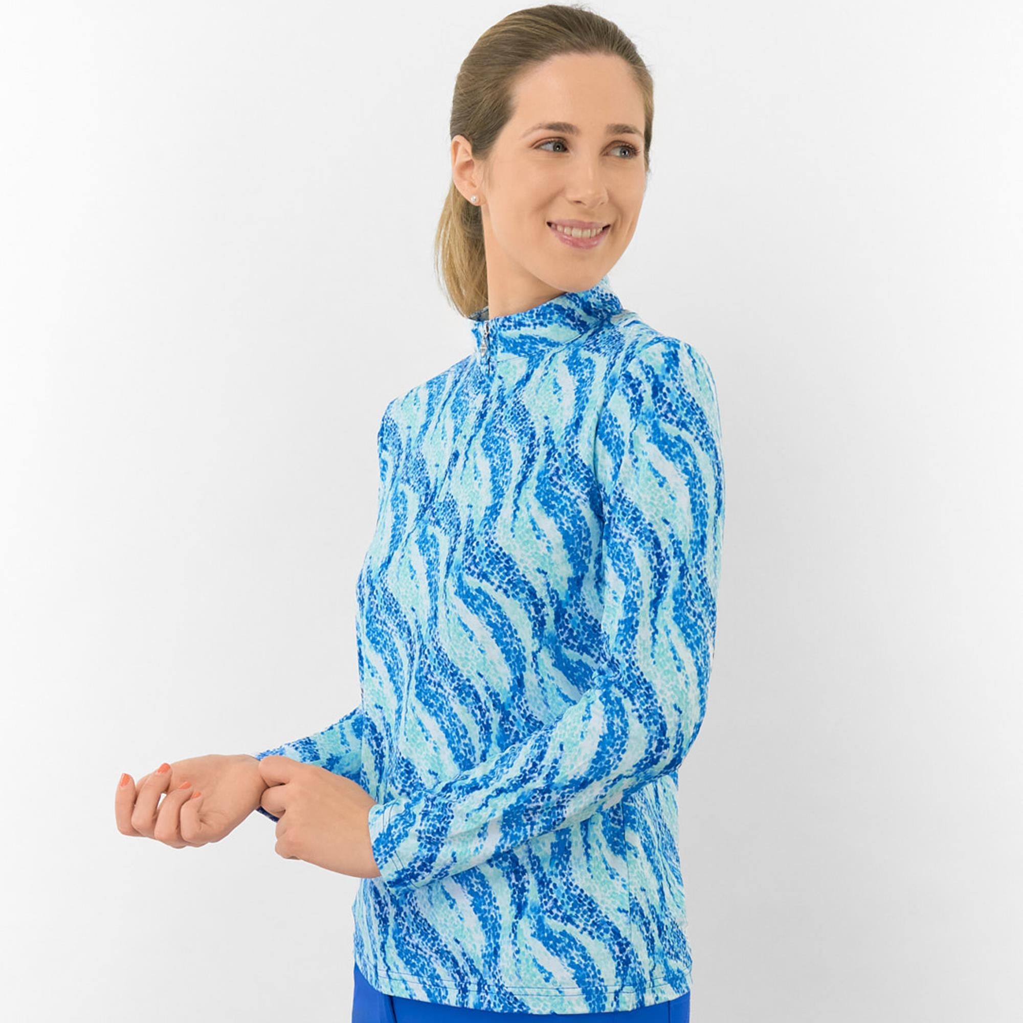 Pure Golf Serenity Ladies Golf Mid Layer Marine Mosaic
