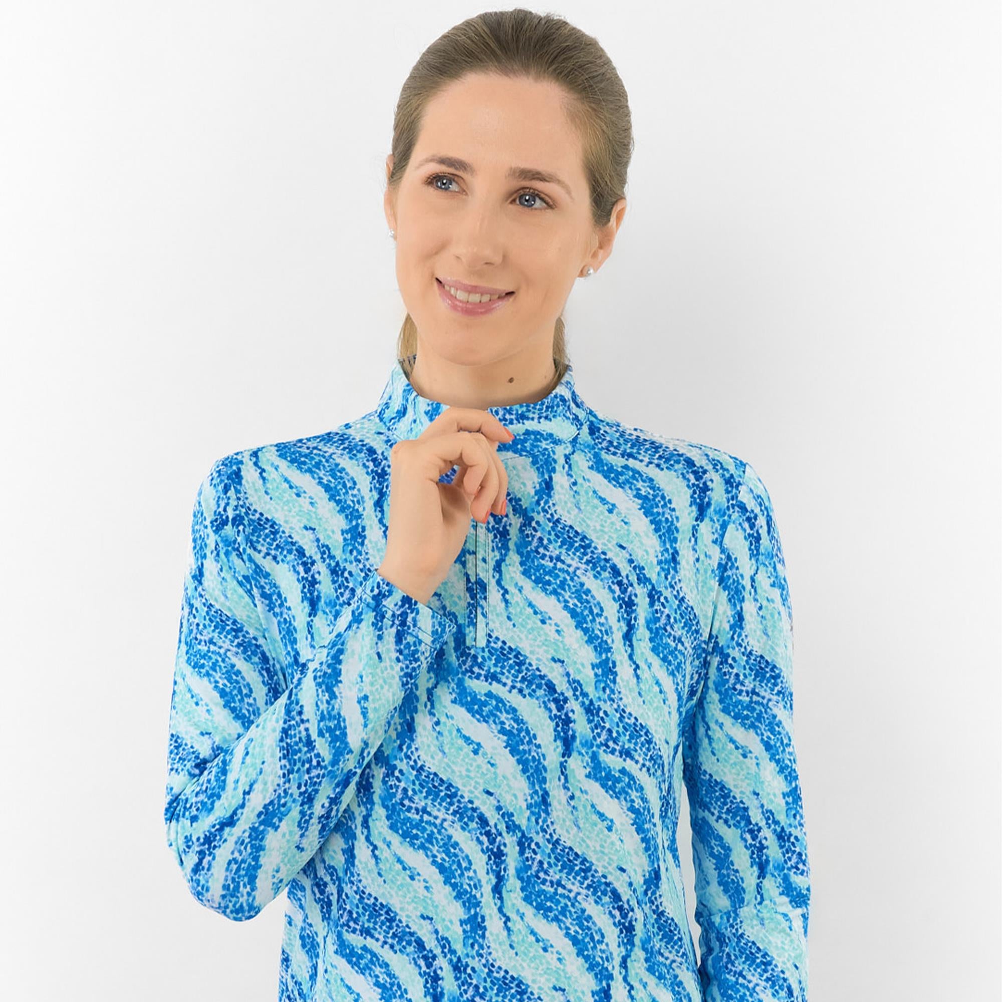 Pure Golf Serenity Ladies Golf Mid Layer Marine Mosaic