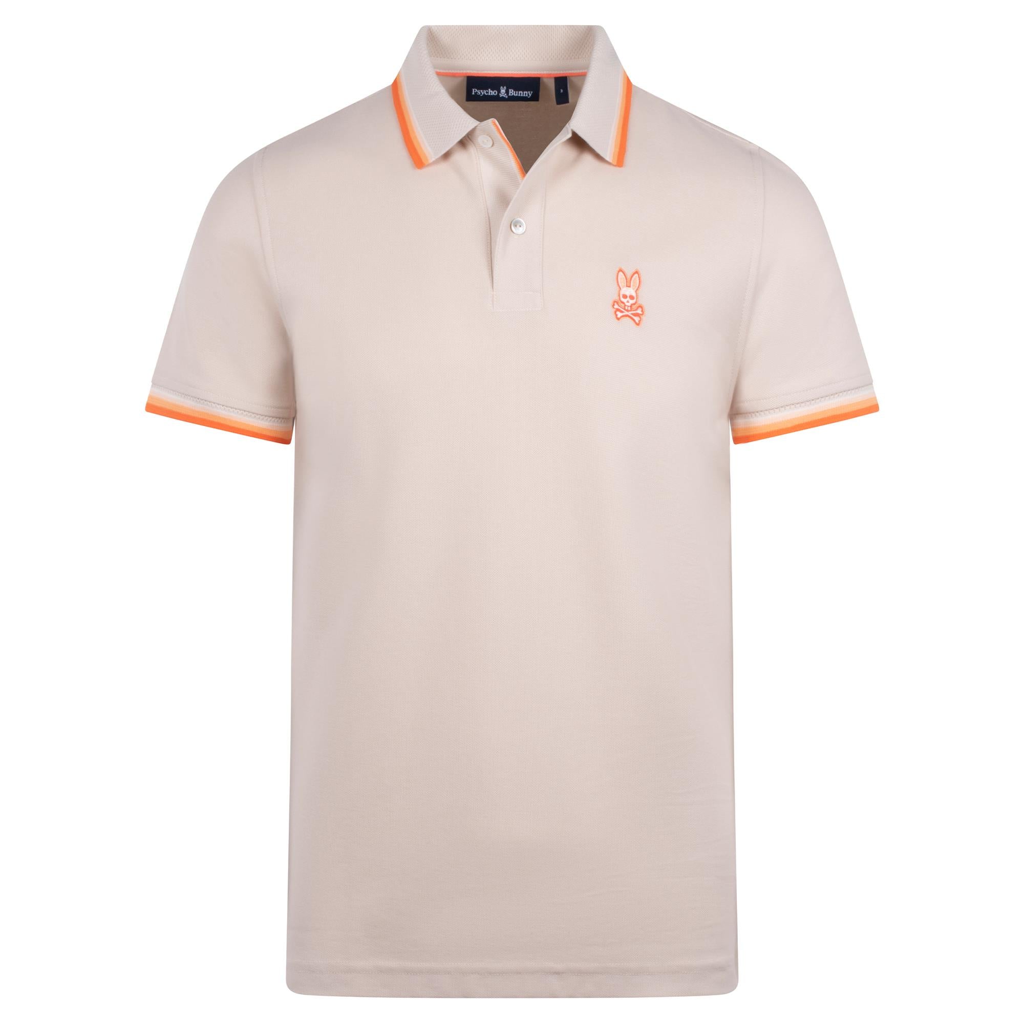 Psycho Bunny Holden Mens Pique Polo Shirt Sandshell