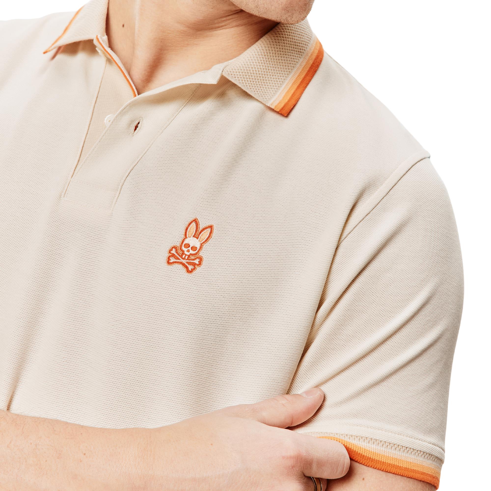 Psycho Bunny Holden Mens Pique Polo Shirt Sandshell