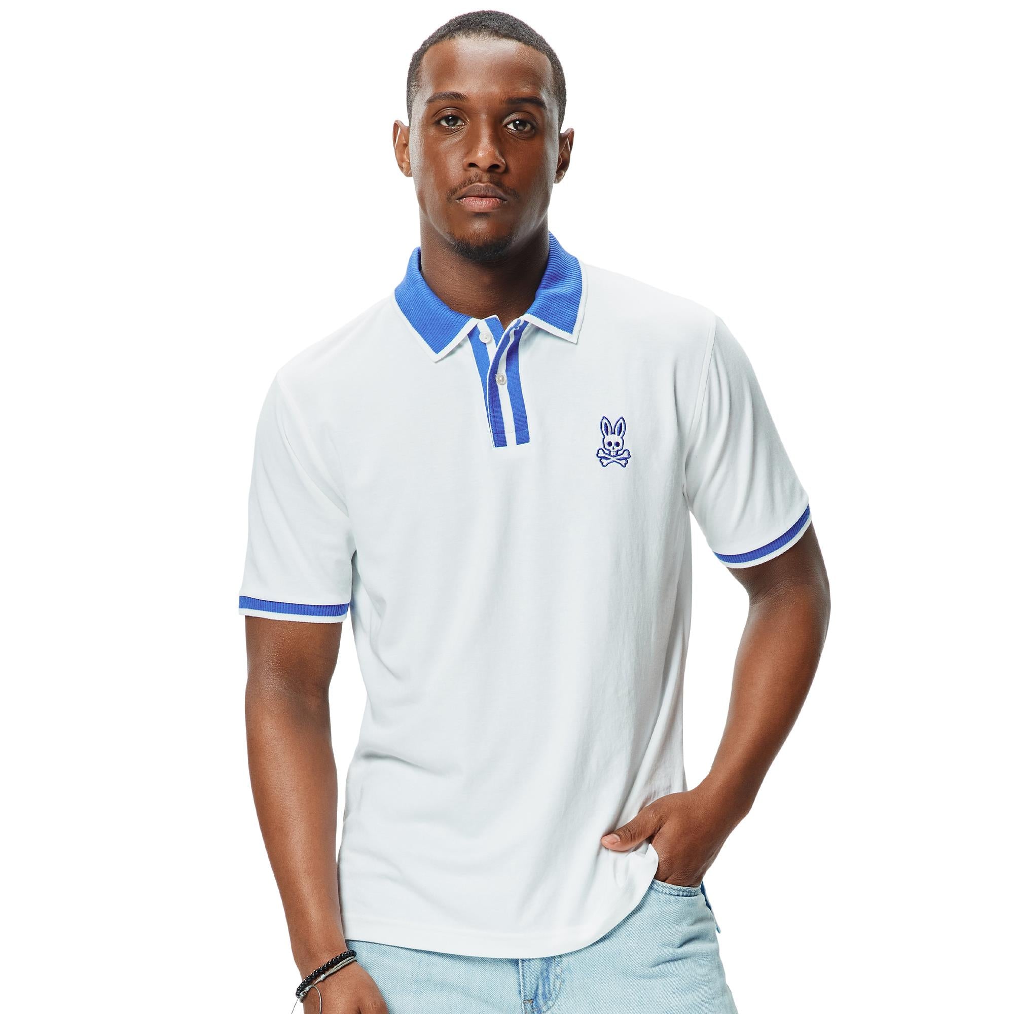 Psycho Bunny Ridley Mens Pique Polo Shirt White
