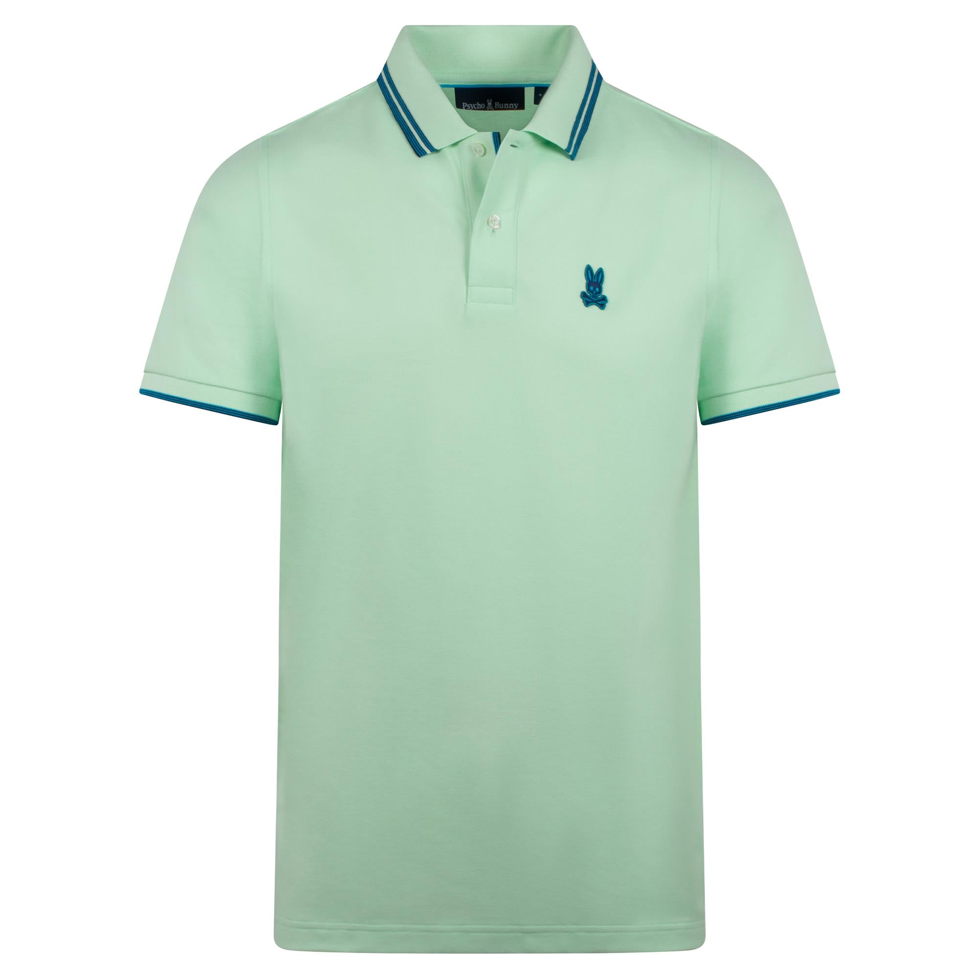 Psycho Bunny Zev Pique Mens Polo Shirt Misty Jade