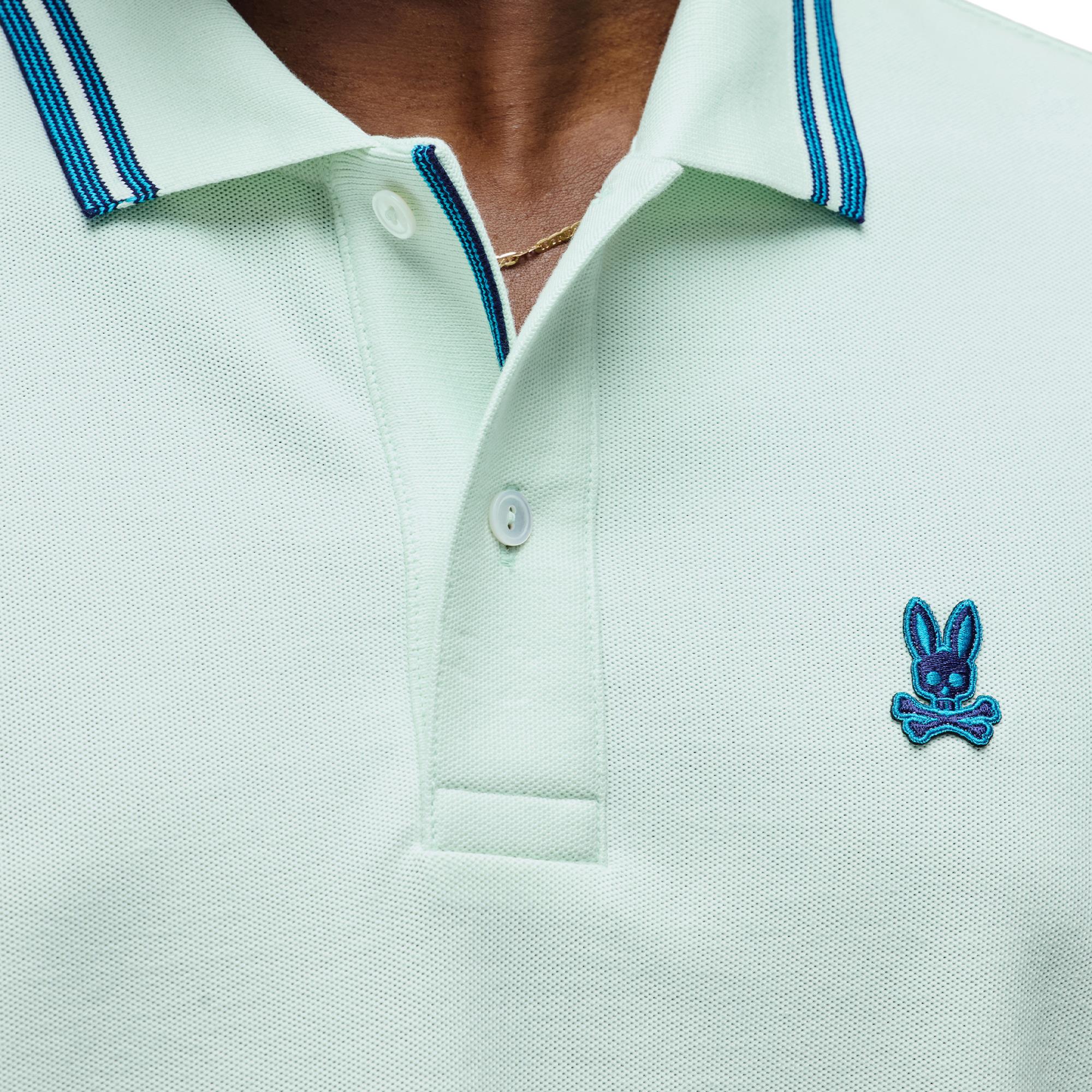 Psycho Bunny Zev Pique Mens Polo Shirt Misty Jade