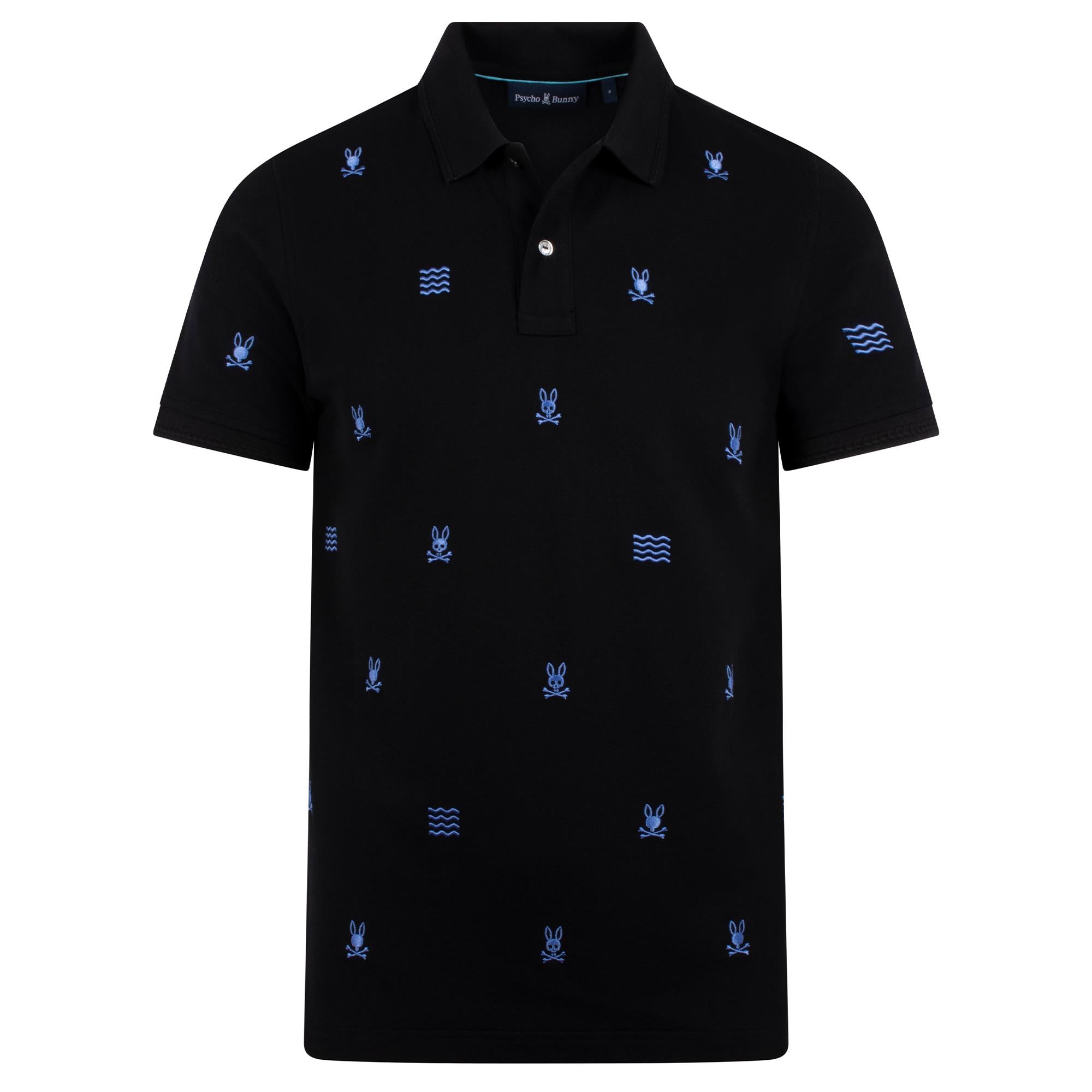 Psycho Bunny Colin Aoe Pique Mens Polo Shirt Black