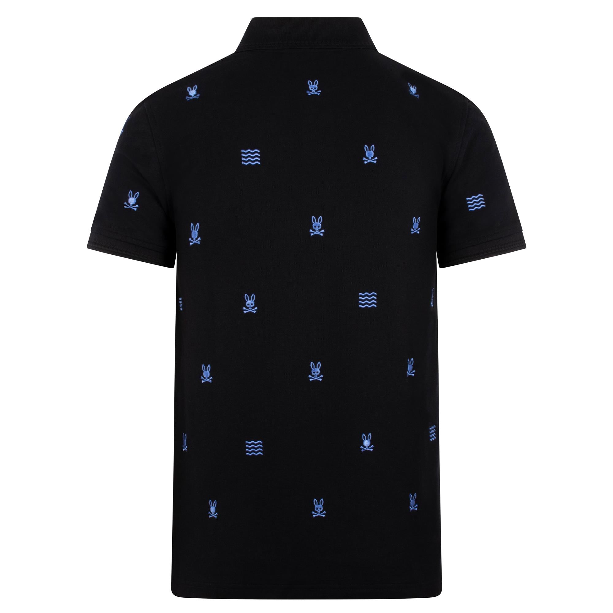 Psycho Bunny Colin Aoe Pique Mens Polo Shirt Black