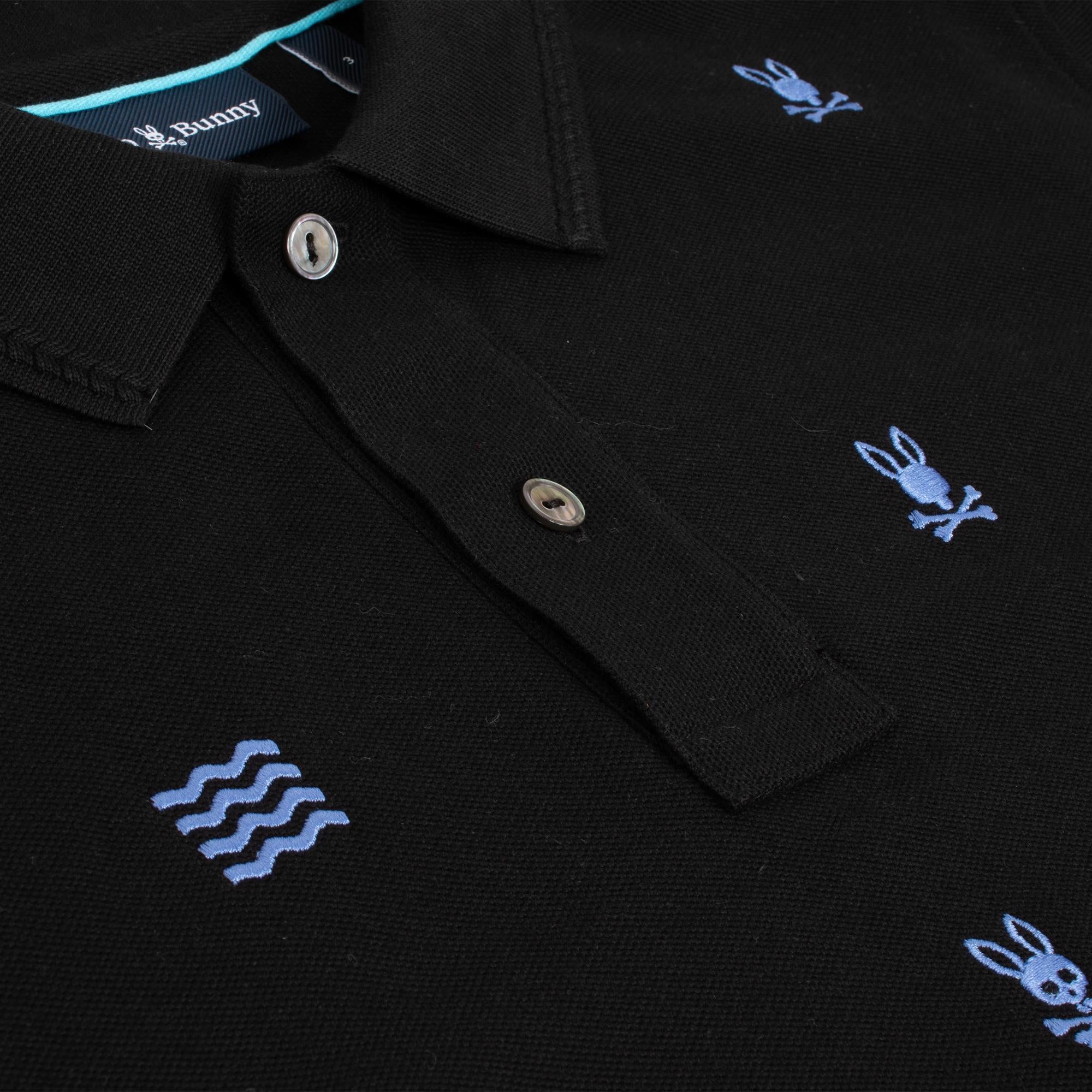 Psycho Bunny Colin Aoe Pique Mens Polo Shirt Black