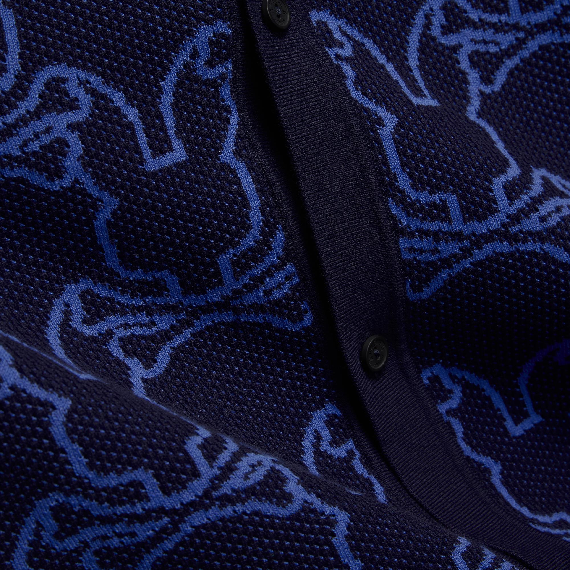 Psycho Bunny Kane Relaxed Fit All Over Bunny Knit Shirt Evening Blue