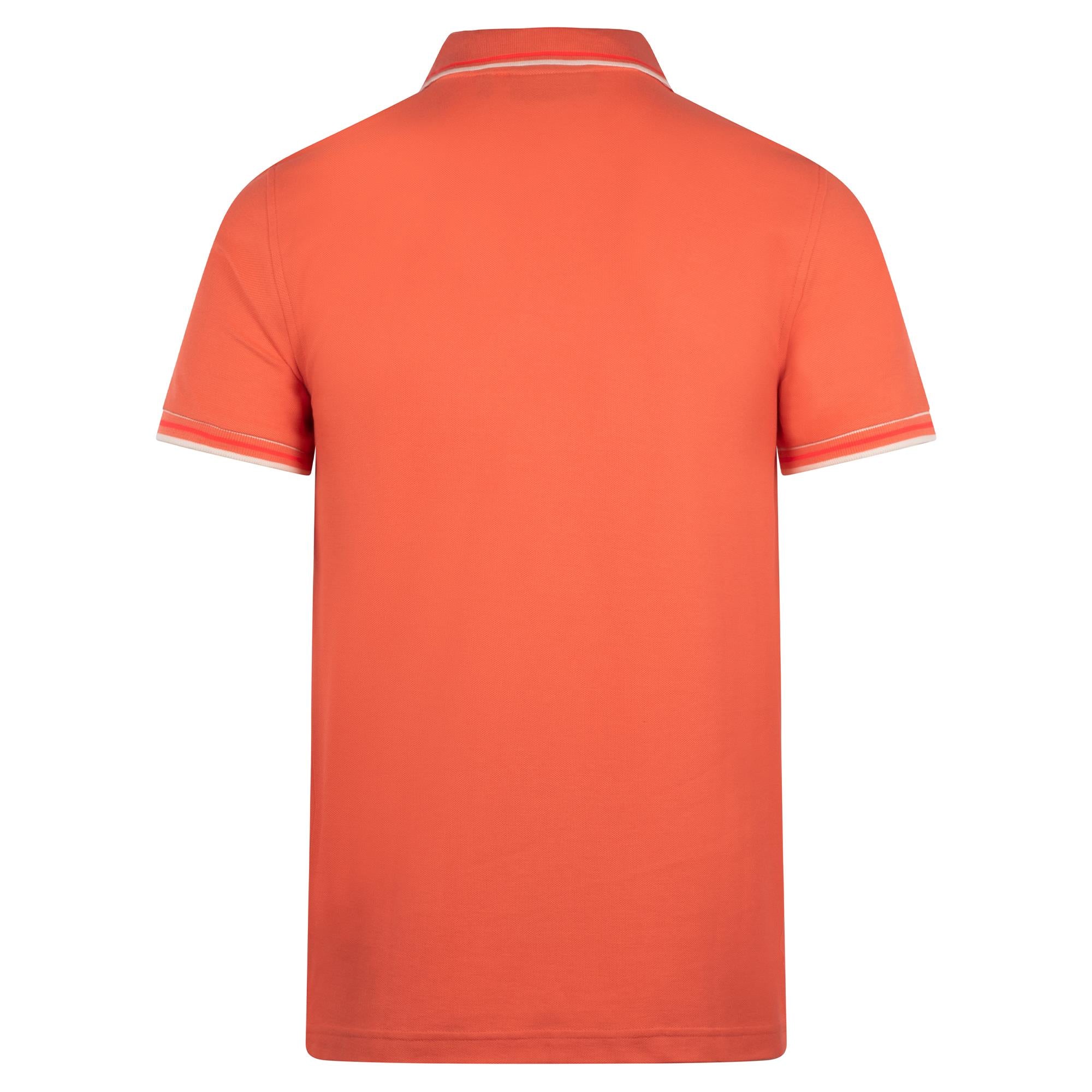 Psycho Bunny Brad Aop Undercollar Mens Pique Polo Shirt Emberglow
