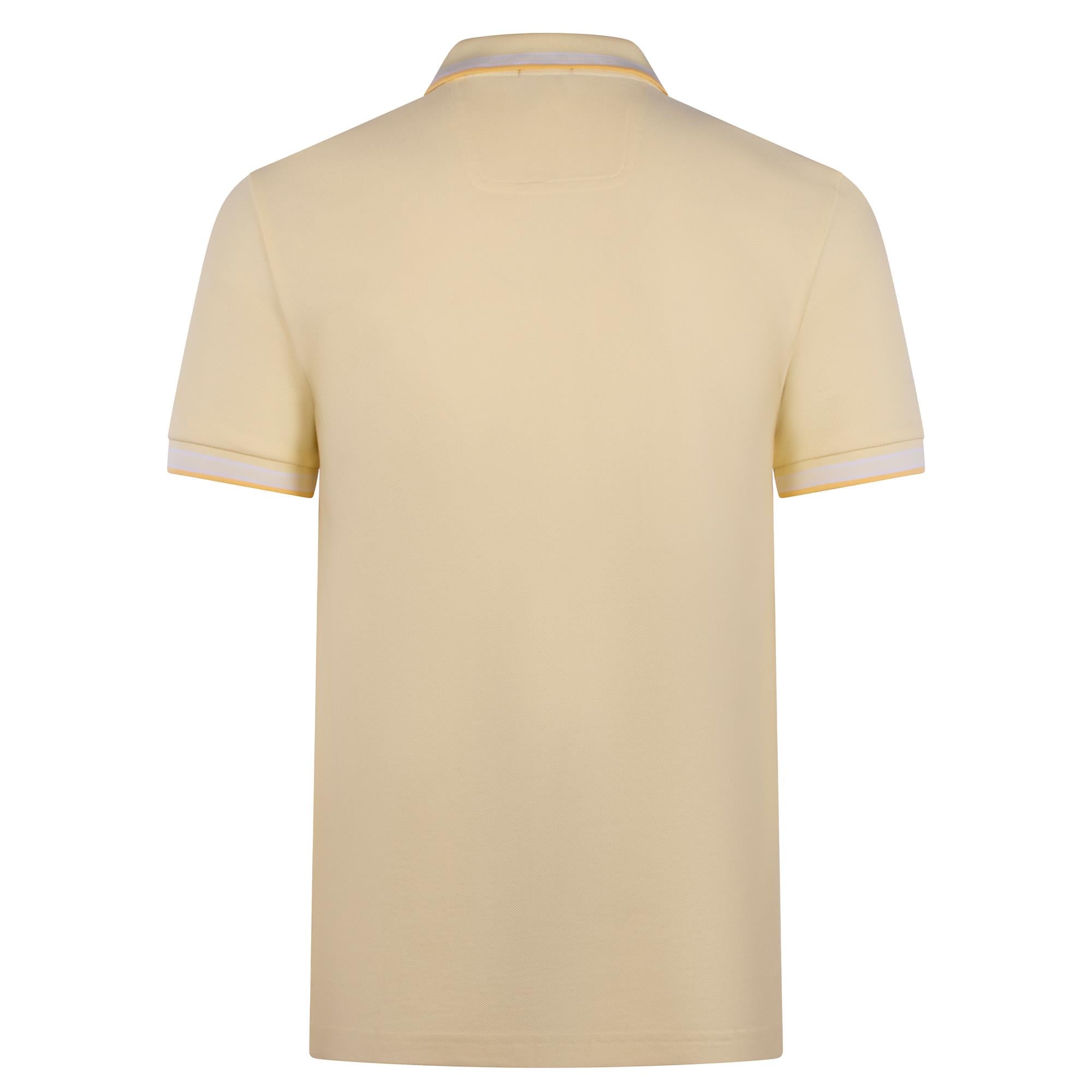 Boss Paddy Cotton Pique Mens Polo Shirt Open Yellow