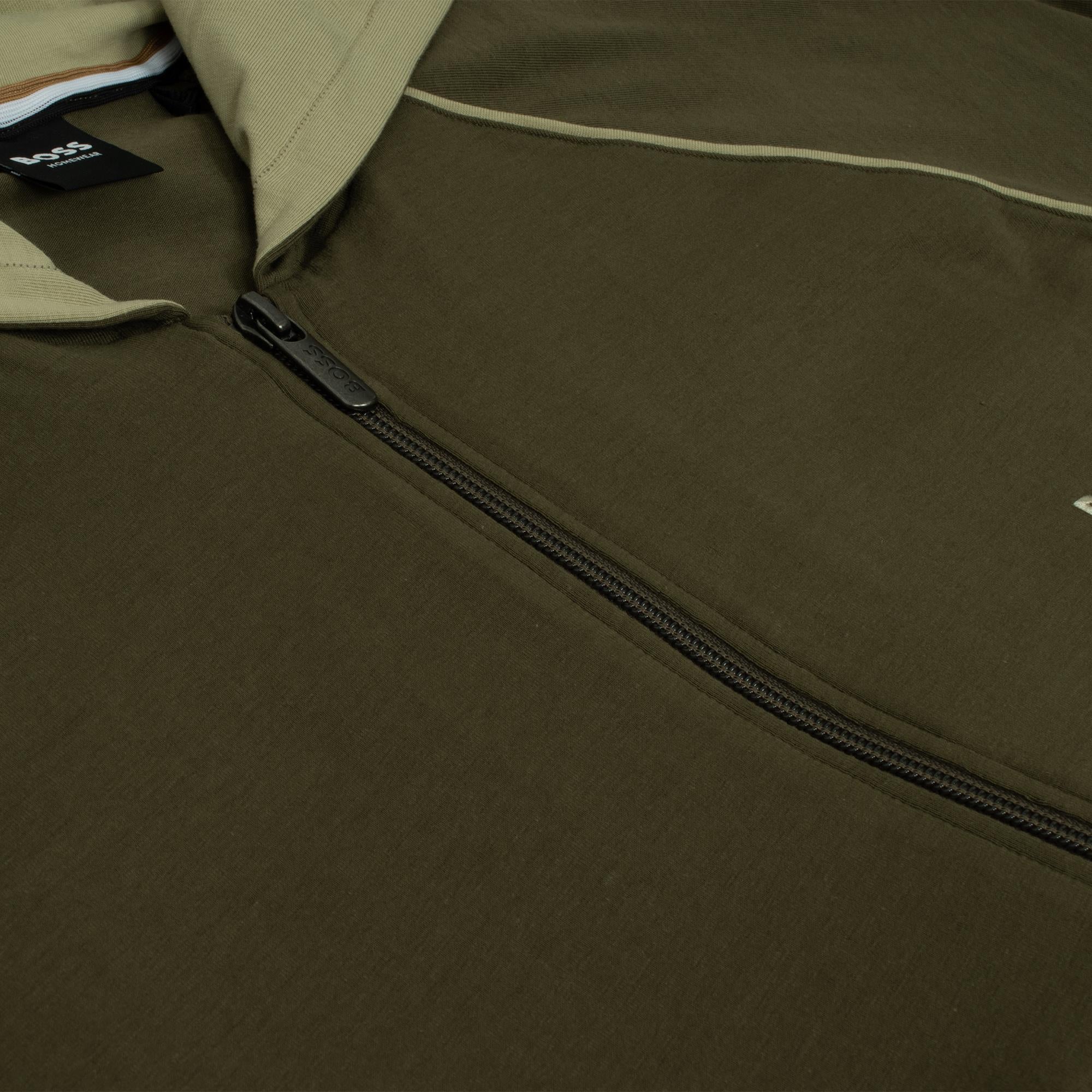 Boss Mix & Match Jacket H Mens Hoodie Open Green