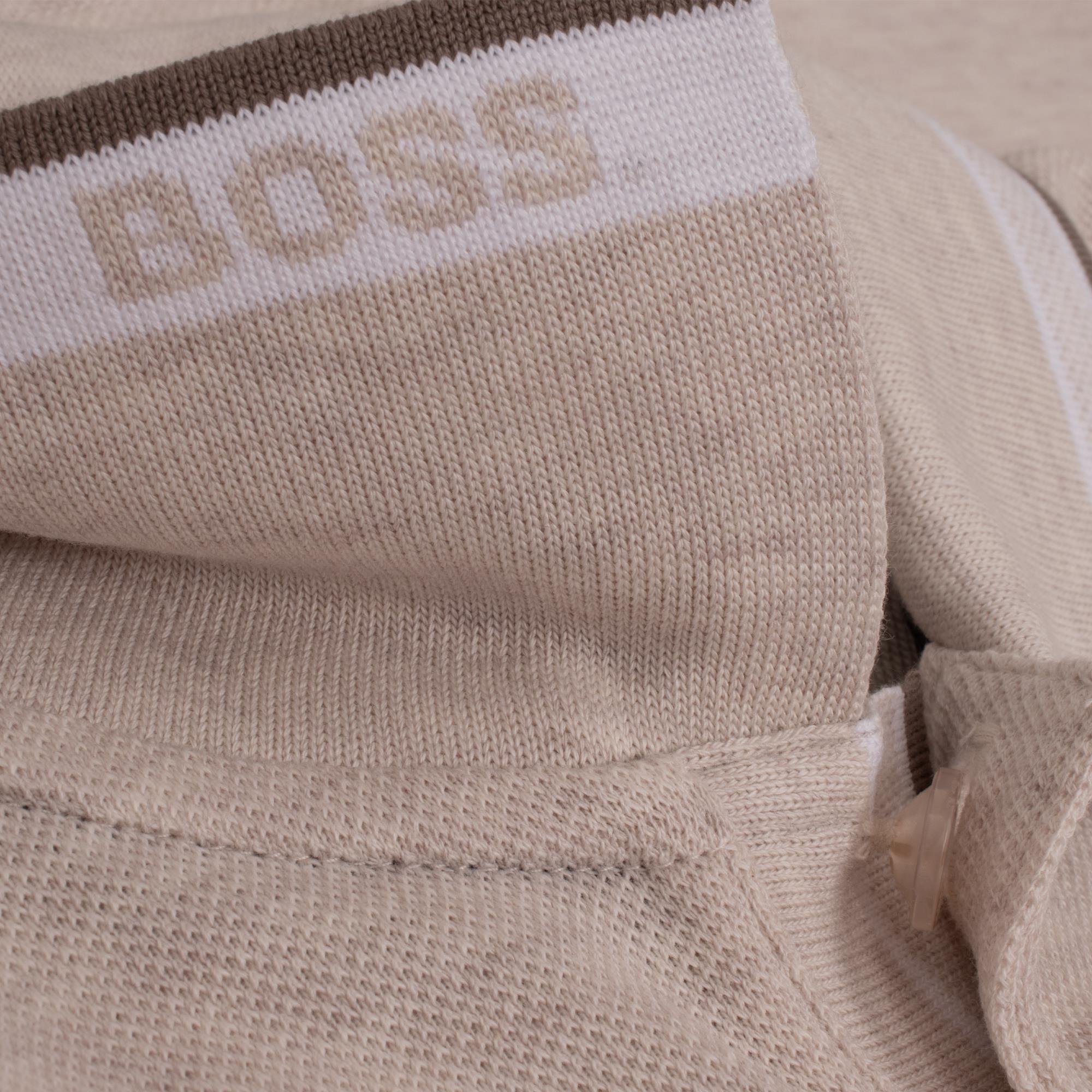 Boss Paddy Cotton Pique Mens Polo Shirt Open White