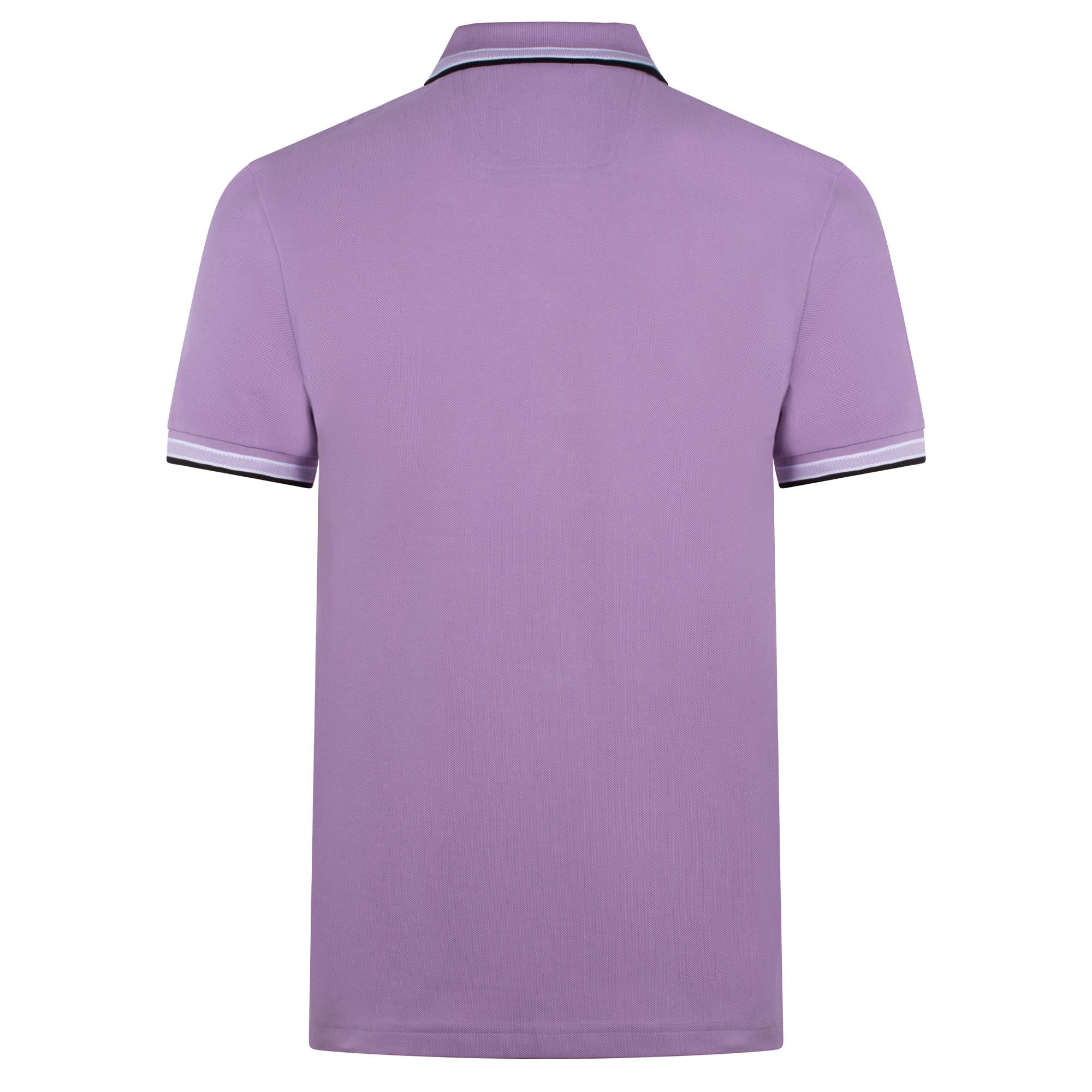 Boss Paddy Cotton Pique Mens Polo Shirt Light Pastel Purple