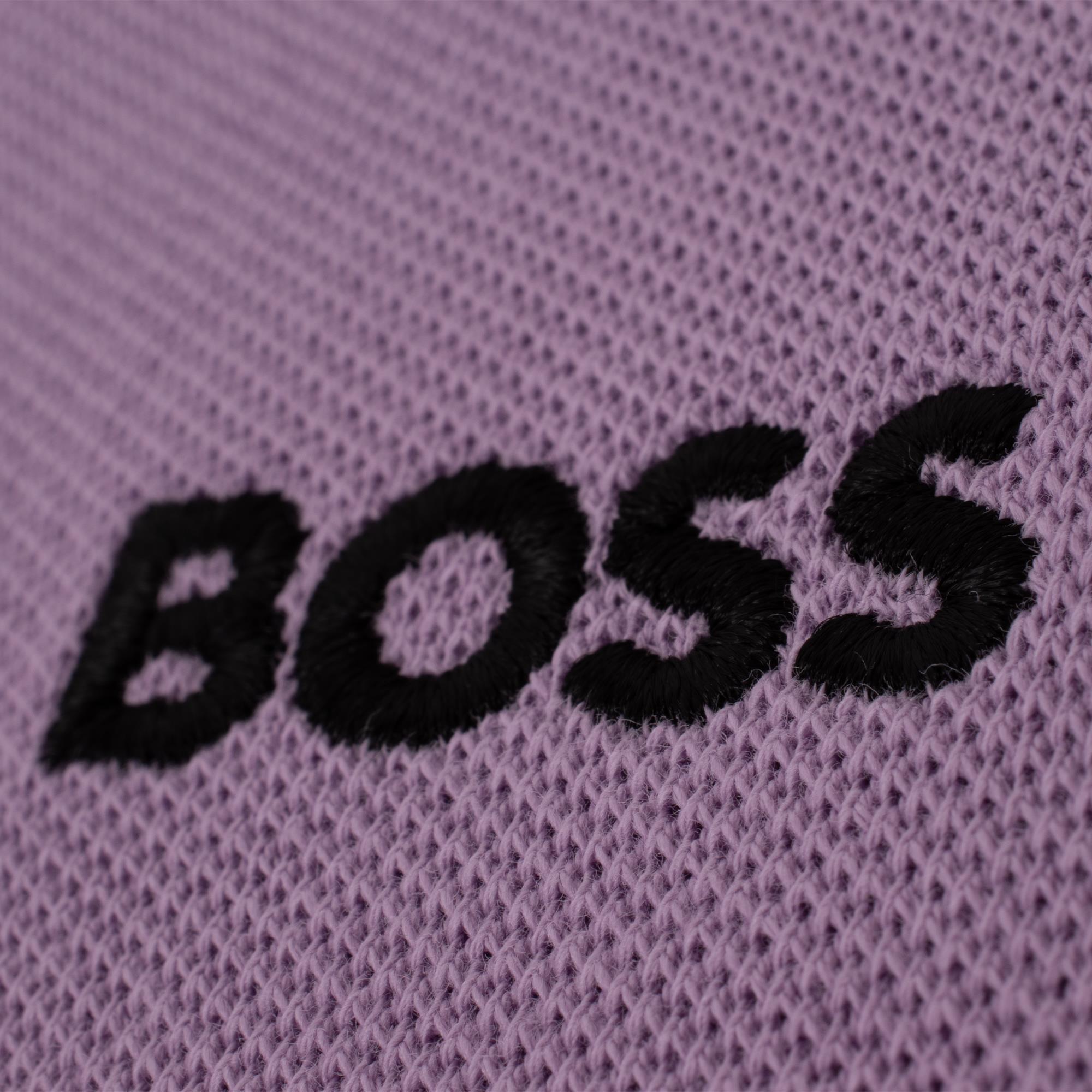 Boss Paddy Cotton Pique Mens Polo Shirt Light Pastel Purple