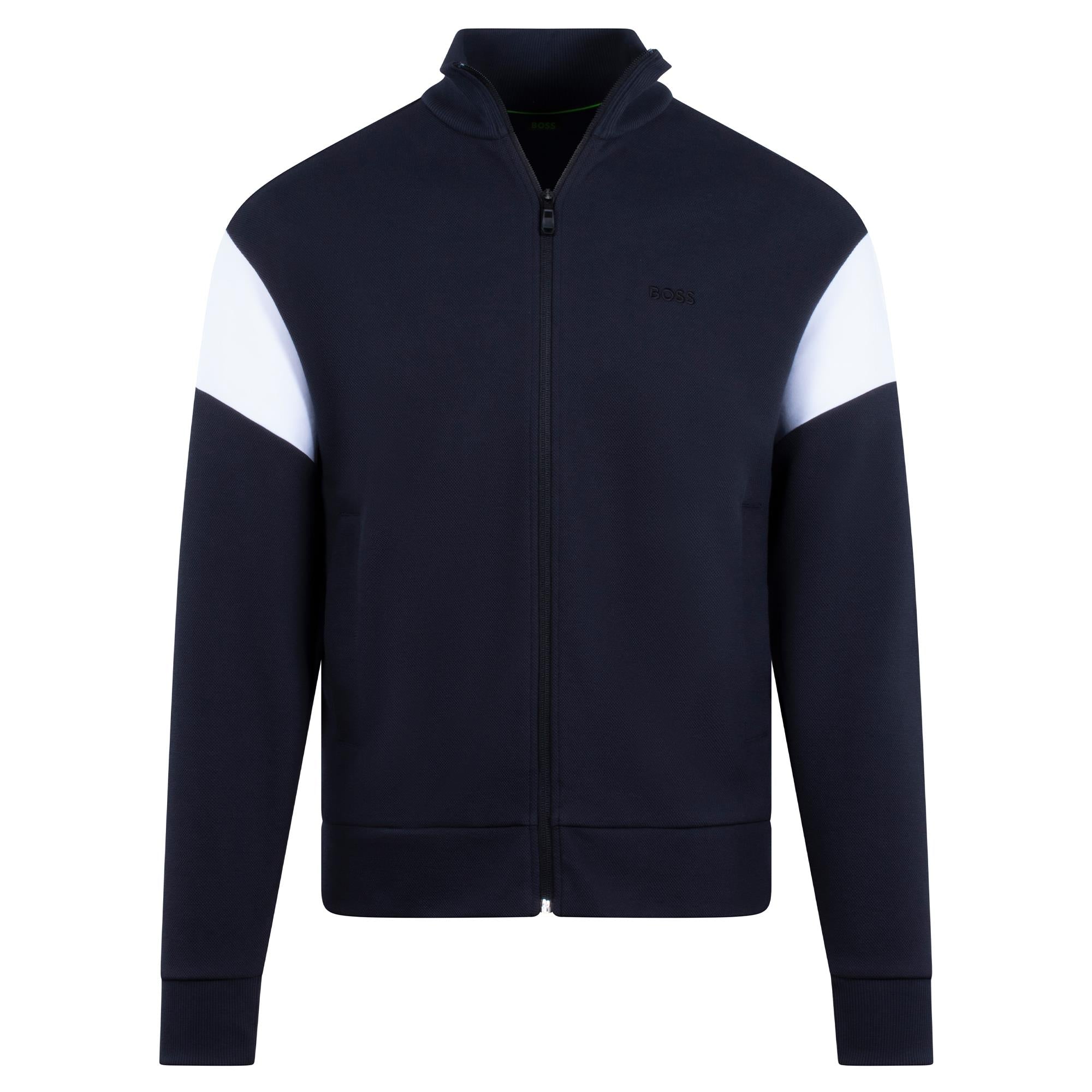 Boss SW_Union Skaz Full Zip Mens Sweater Dark Blue