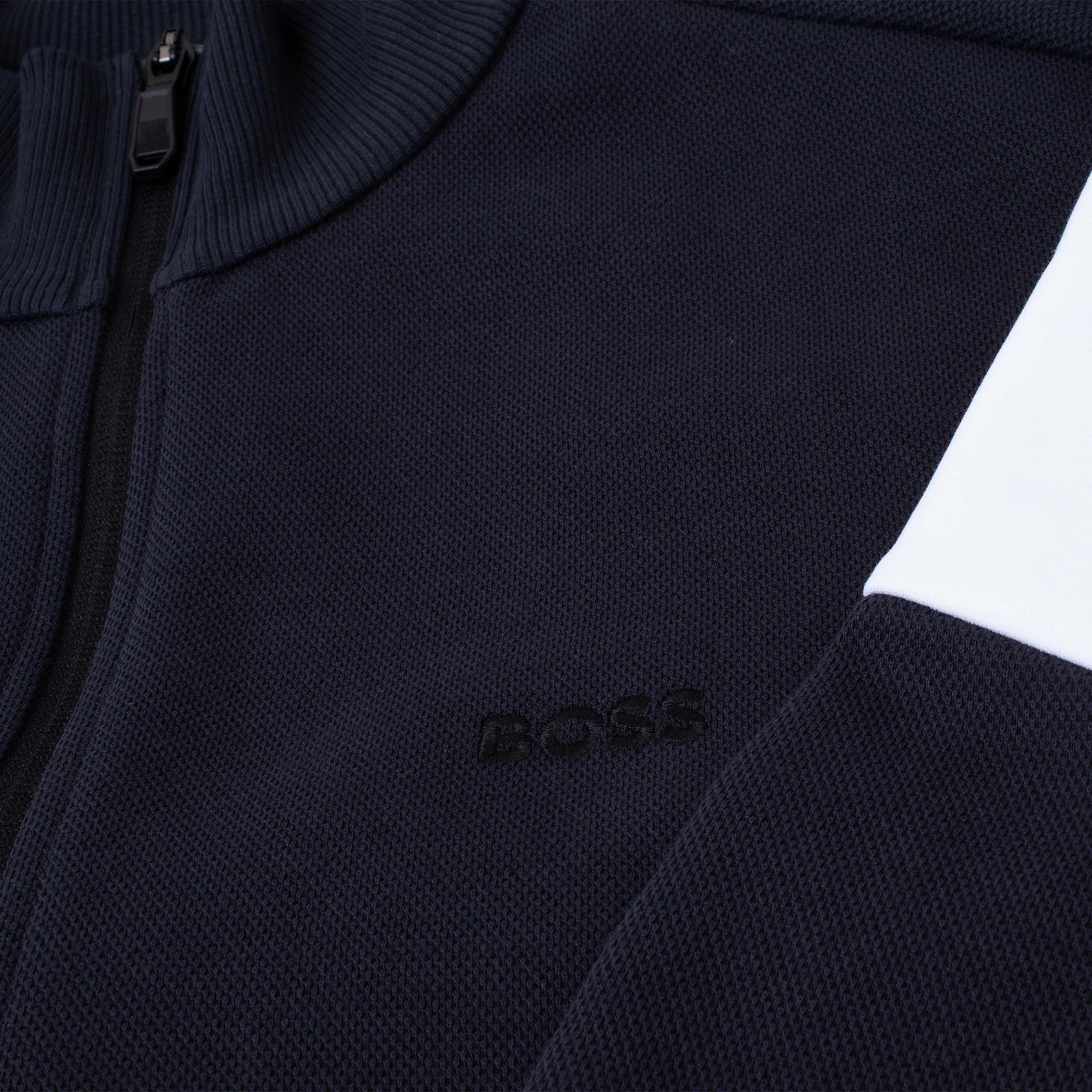 Boss SW_Union Skaz Full Zip Mens Sweater Dark Blue