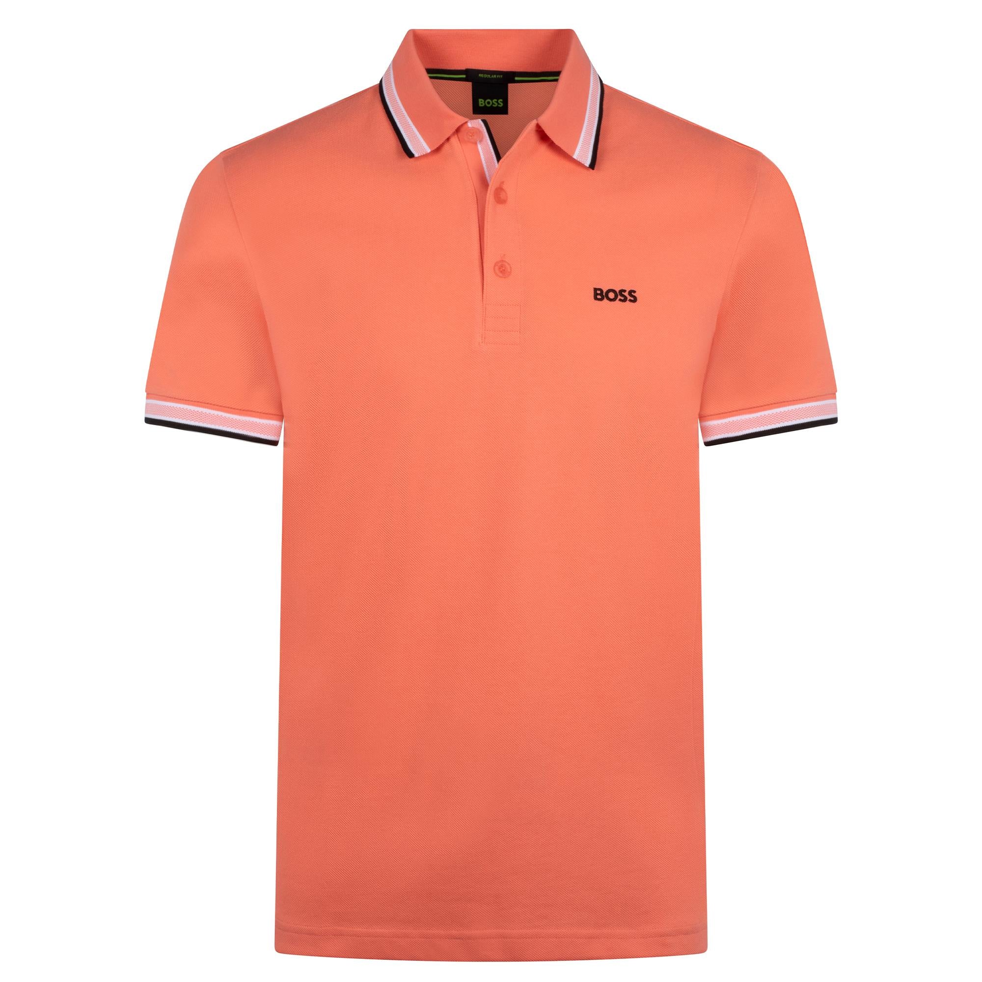 Boss Paddy Cotton Pique Mens Polo Shirt Pink