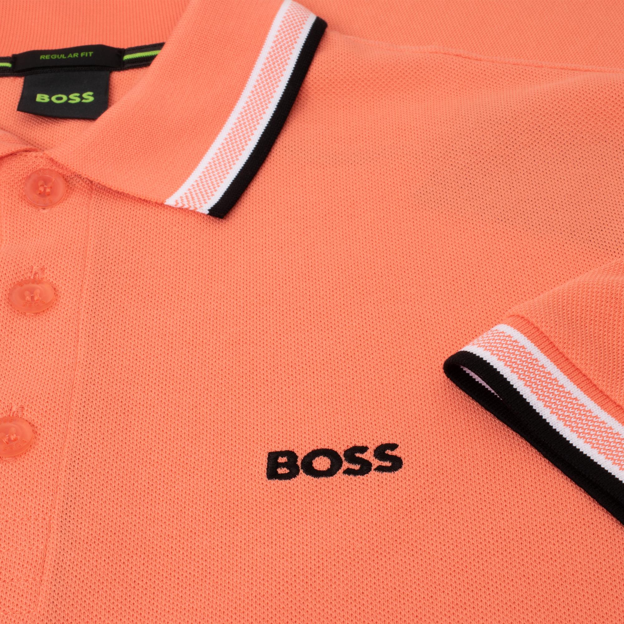 Boss Paddy Cotton Pique Mens Polo Shirt Pink