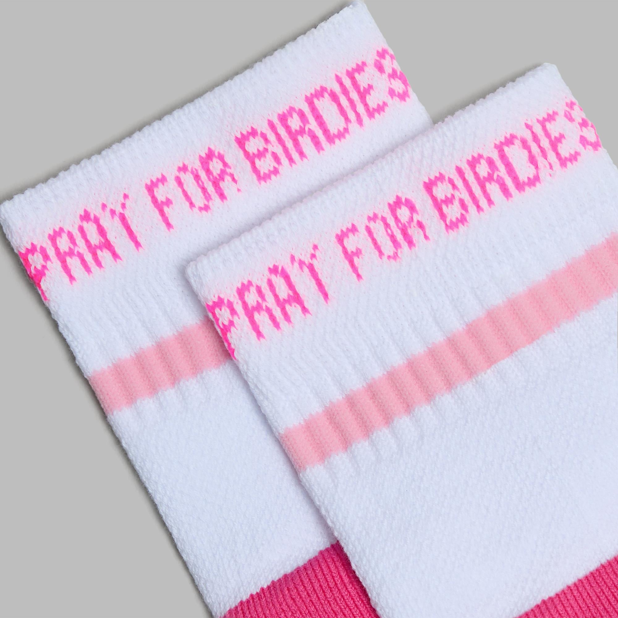 G/FORE Pray For Birdies 1/4 Ladies Golf Socks Snow/Knockout Pink
