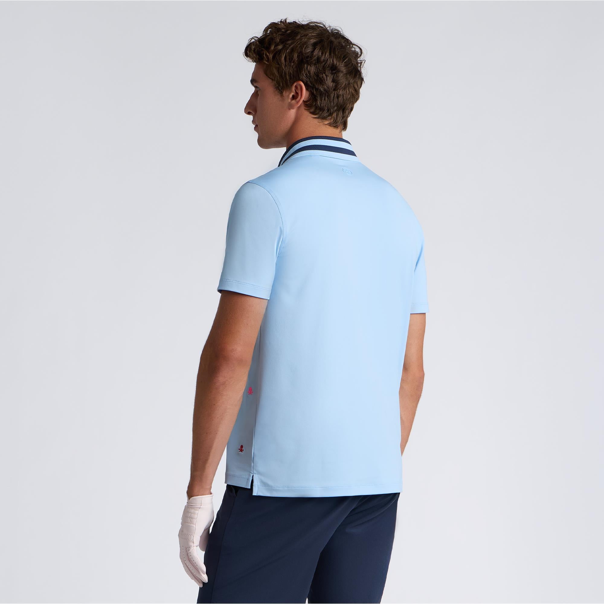 G/FORE Embroidered Tech Jersey Mens Golf Polo Shirt Baja