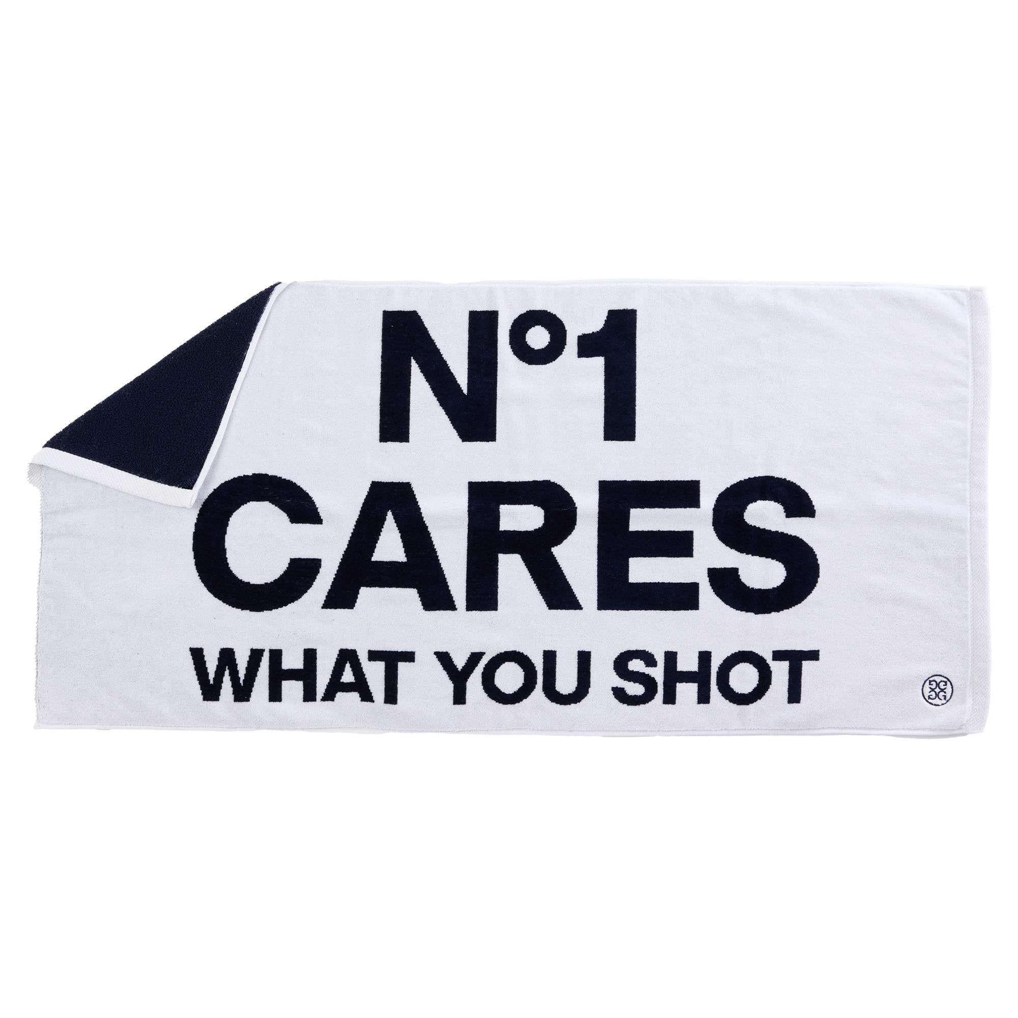 G/FORE NO 1 CARES WHAT YOU SHOT Golf Towel Snow/Twilight