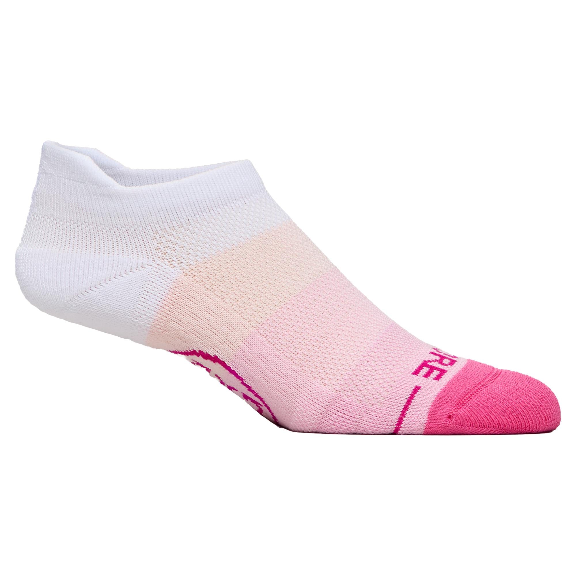G/FORE Multi Stripe Ladies Ankle Golf Socks Snow/Knockout Pink