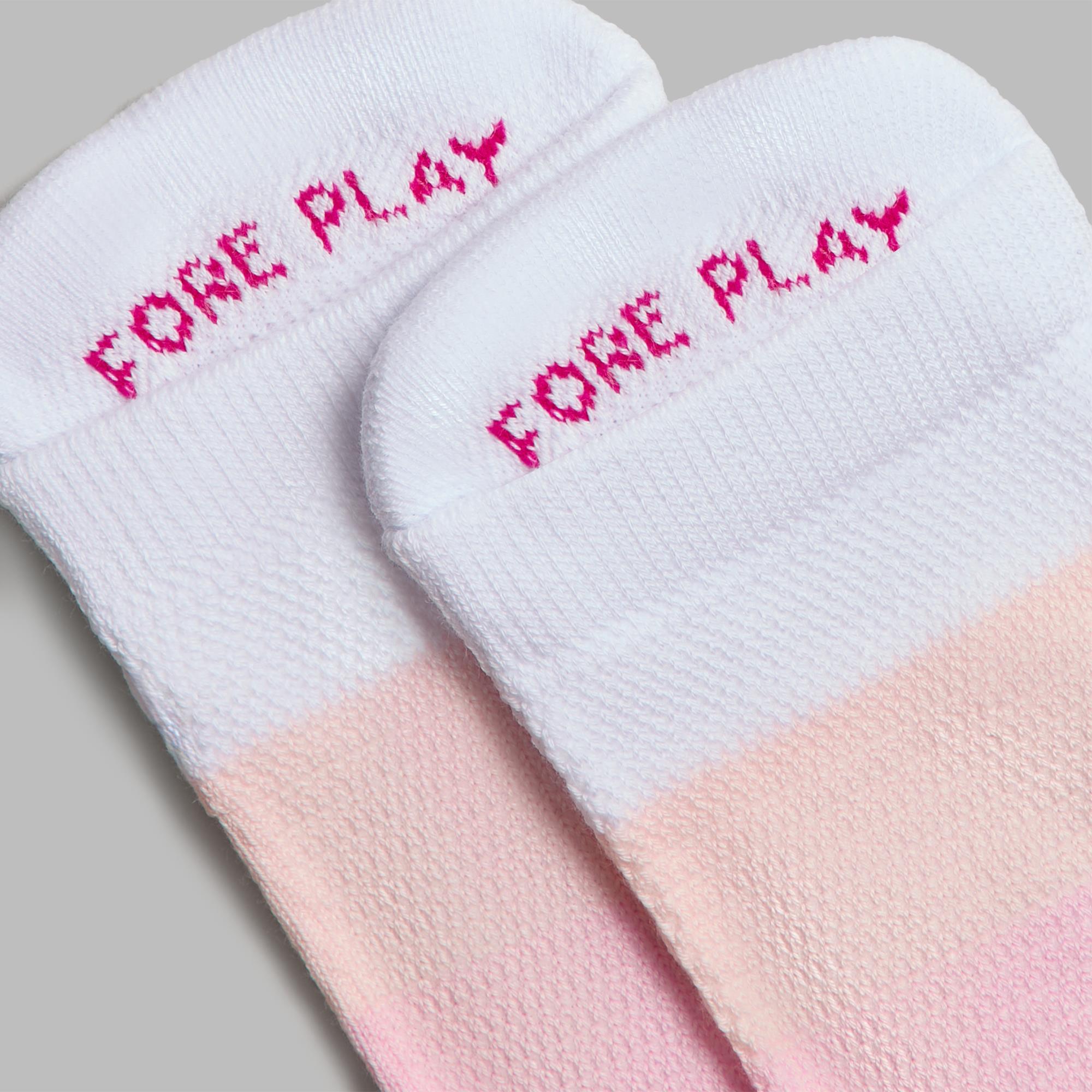 G/FORE Multi Stripe Ladies Ankle Golf Socks Snow/Knockout Pink