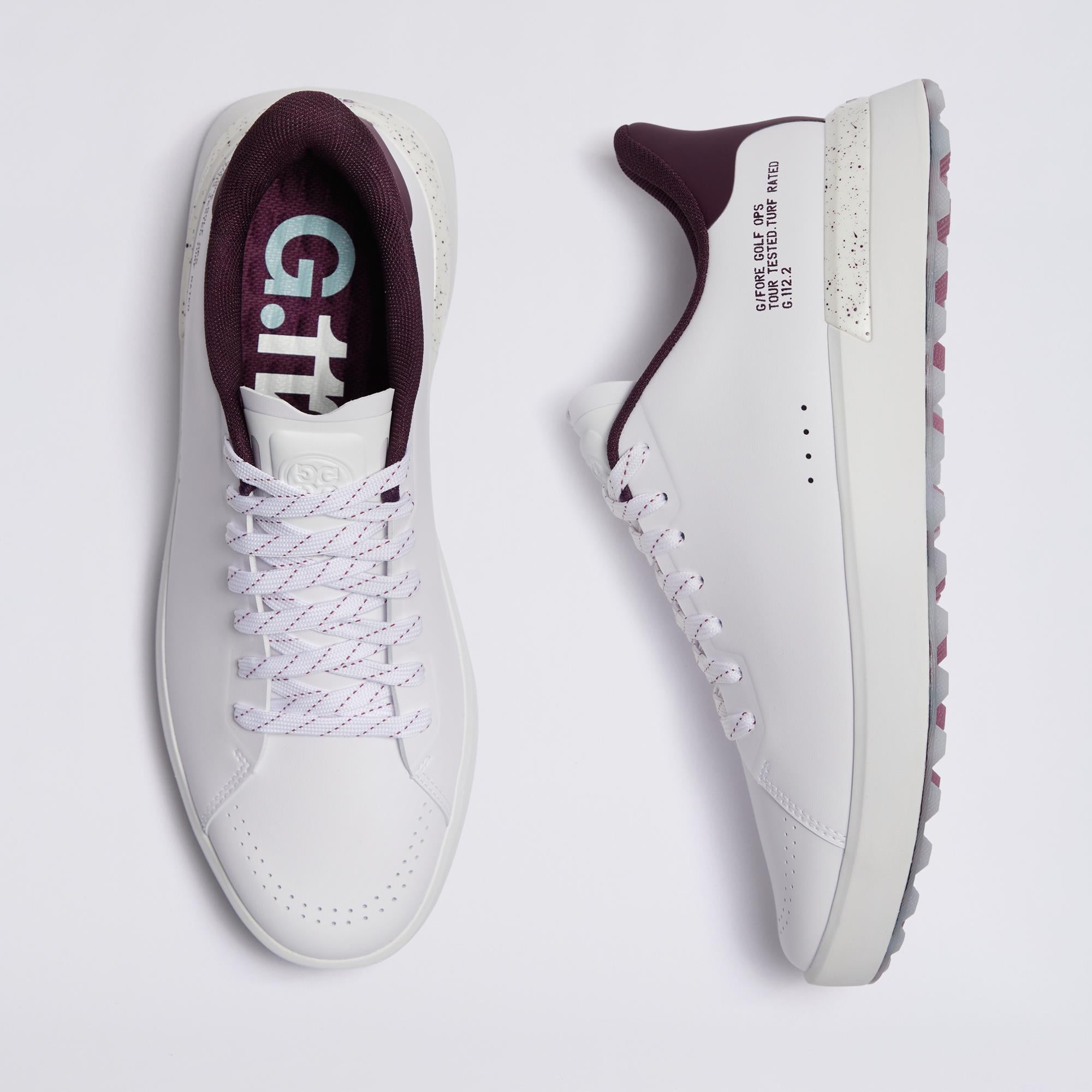 G/FORE G.112 Mens Golf Shoes Snow/Dark Plum