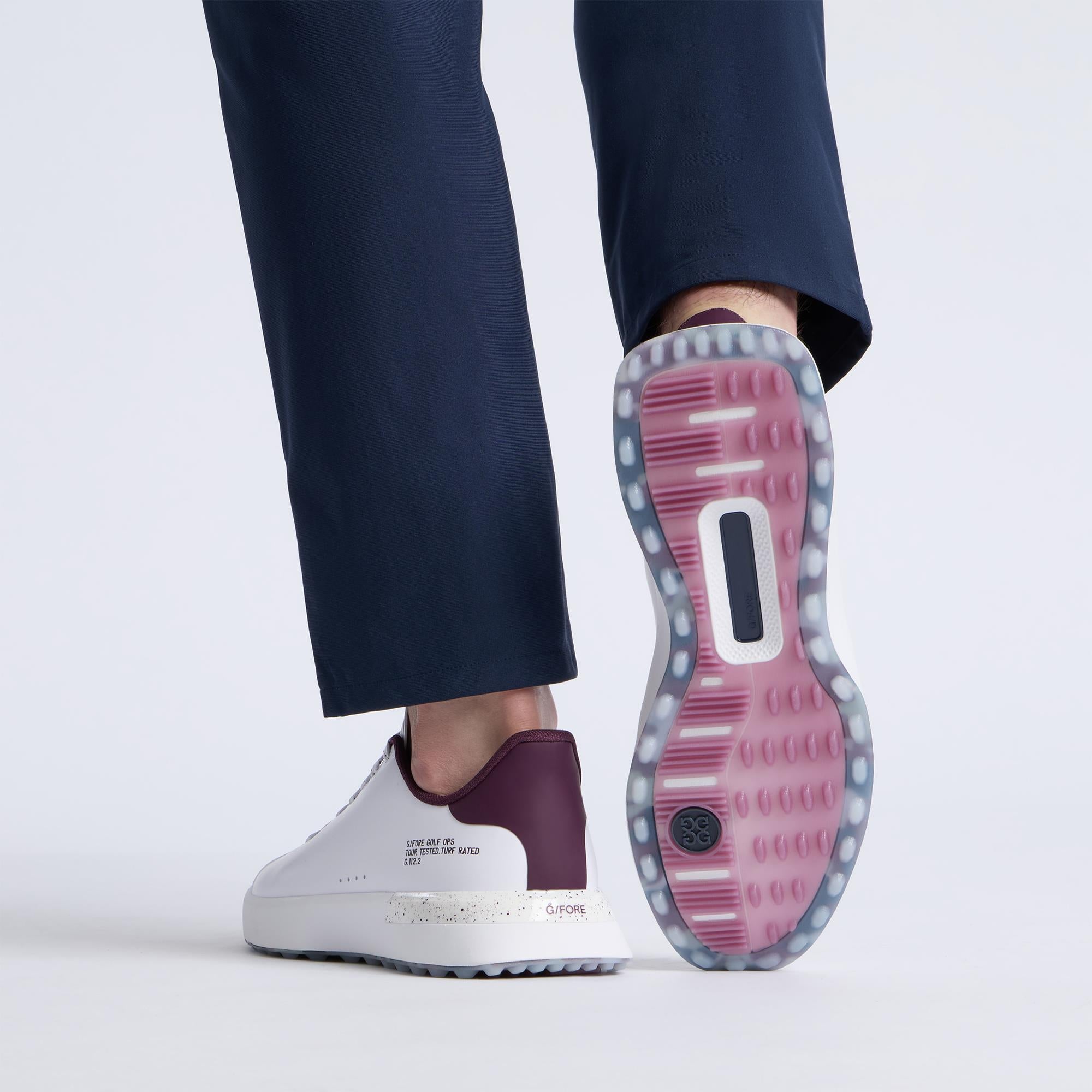 G/FORE G.112 Mens Golf Shoes Snow/Dark Plum