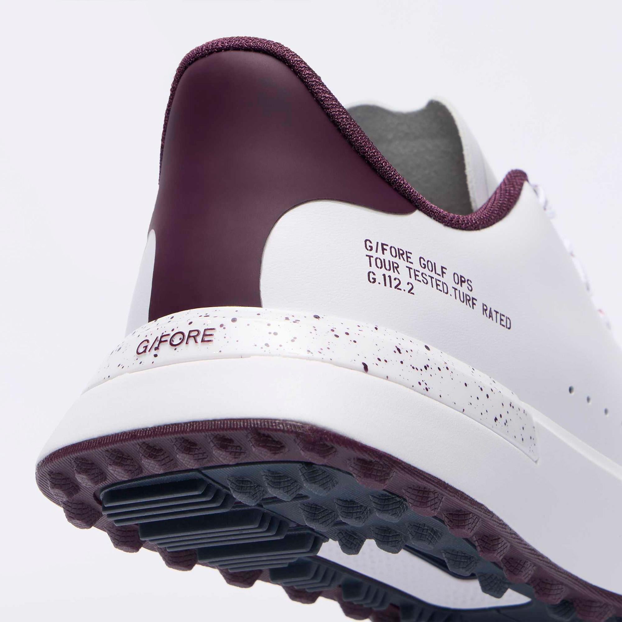 G/FORE G.112 Kiltie Ladies Golf Shoes Snow/Dark Plum